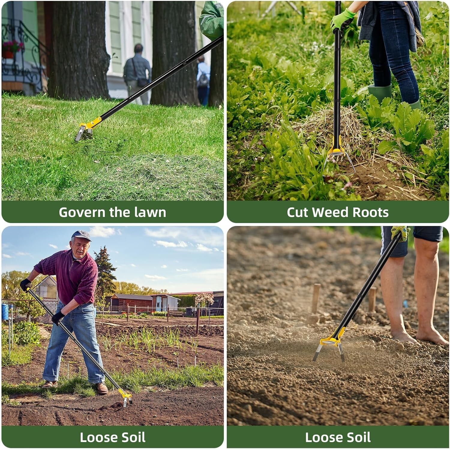 84” Stirrup Hula Hoe Scuffle Garden tool for removing Weed loose soil lawn land
