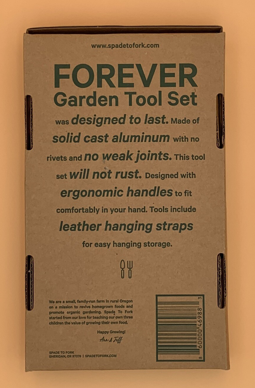 Garden Tool Set -Spade to Fork 2pc – NEW in BOX – Forever Trowel & Cultivator
