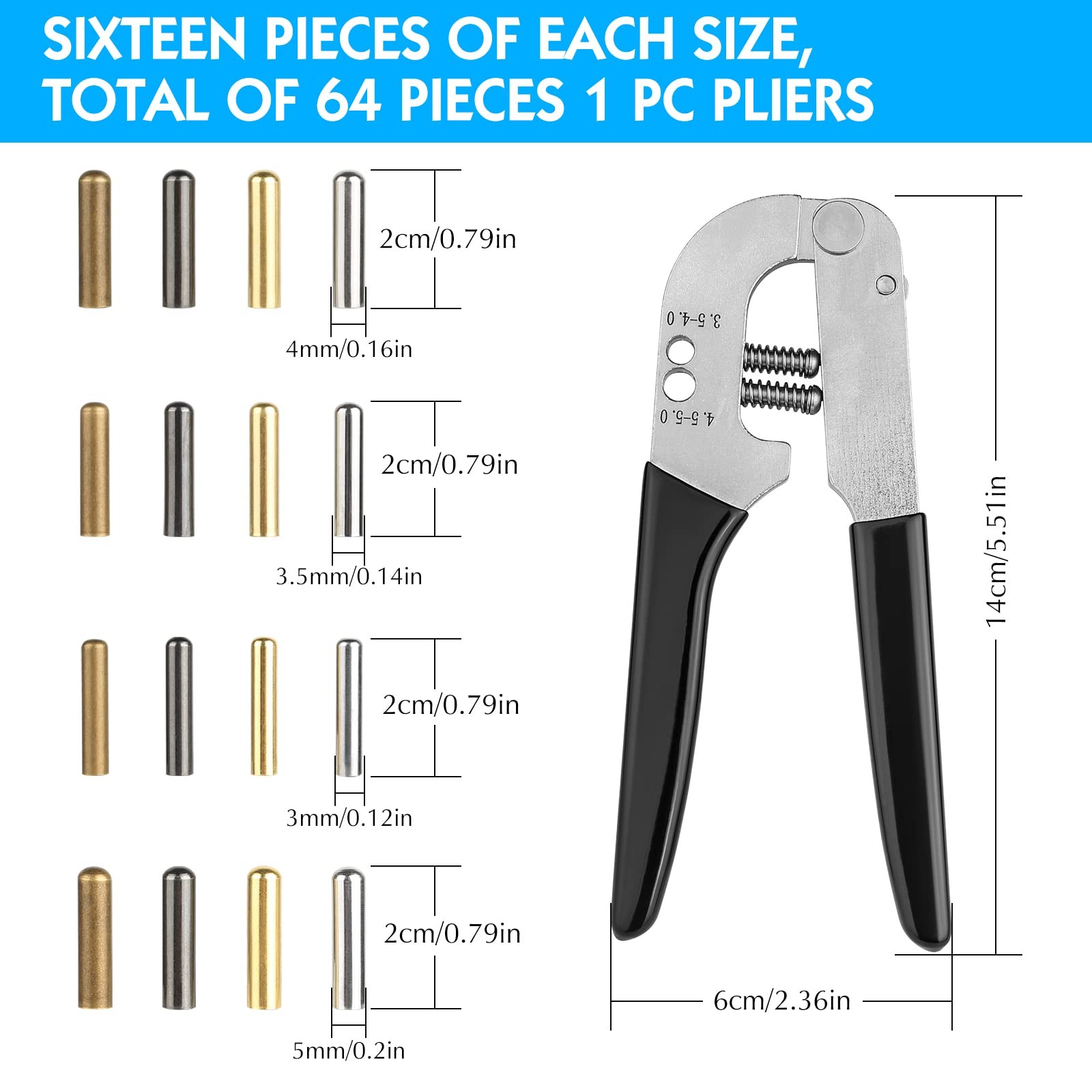 Sopnom Shoelace Tips Tools 3.5 4.0 4.5 5.0 Mm 64 Pcs Bullet Aglets Tips Repair