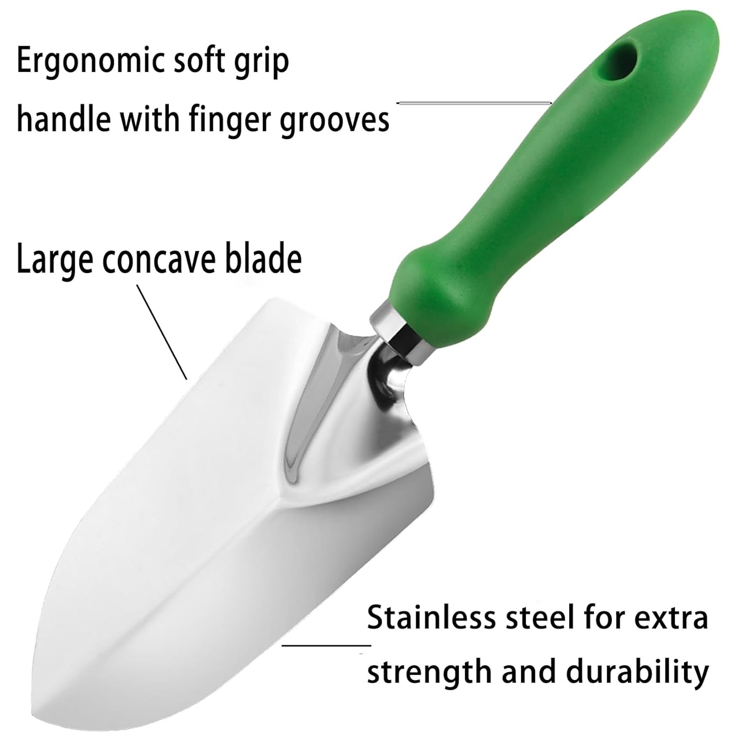 Stainless Steel Garden Trowel Ergonomic Grip Hand Tool Garden Spade Set
