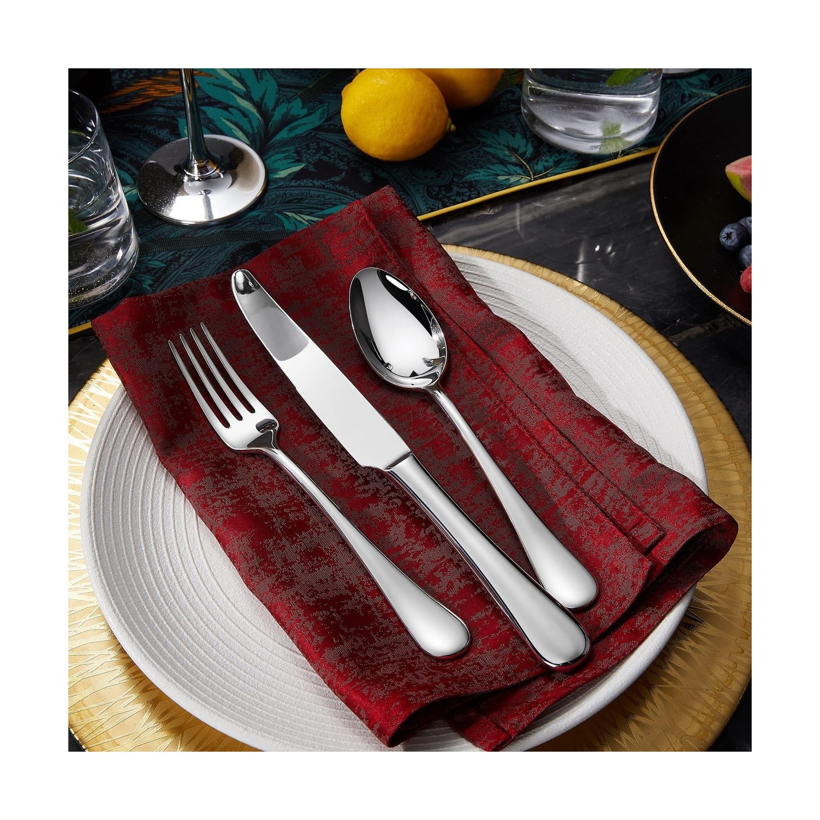 KEAWELL Premium Verona 45-Piece Silverware Set for 8 – Heavy Duty 18/10 St