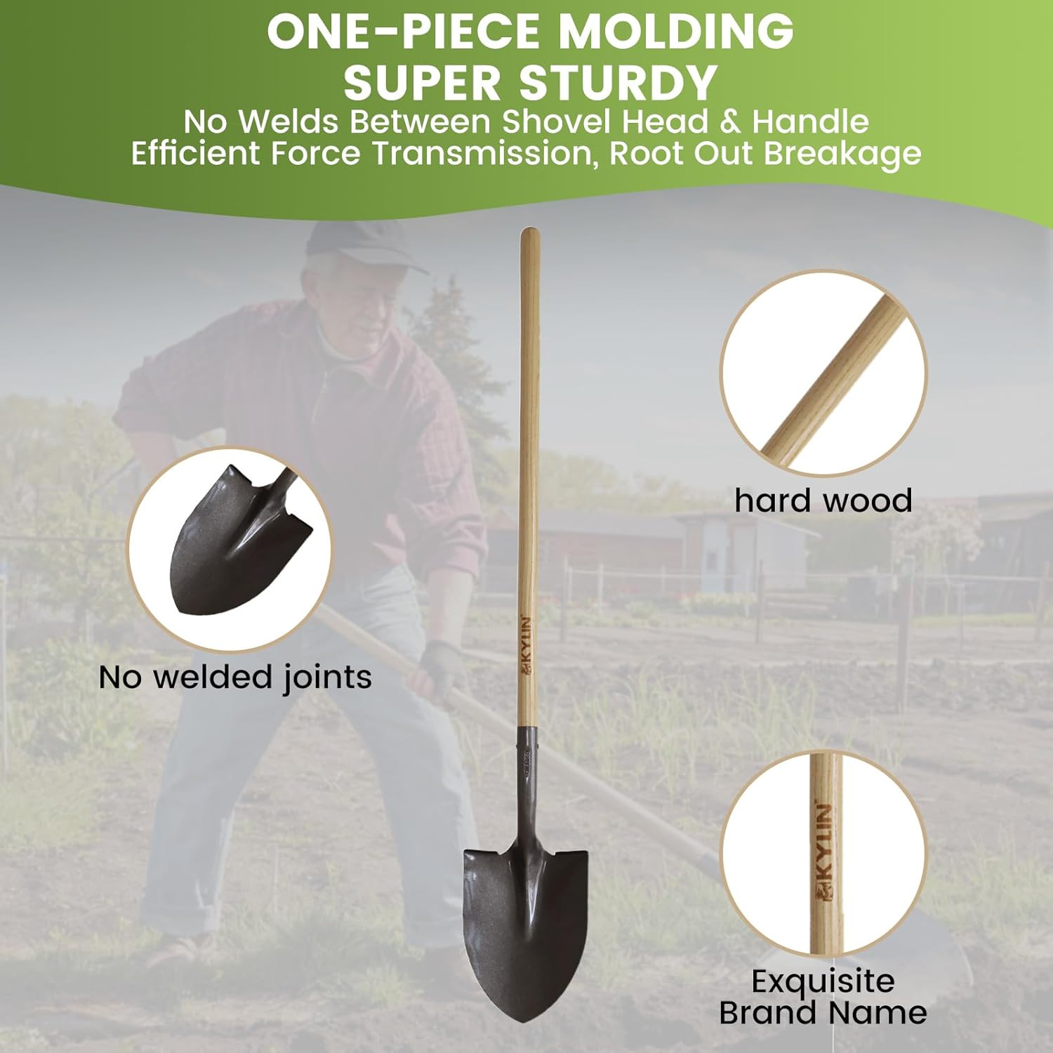 Multi-Purpose Garden Spade Shovels Set for Digging and Transfer with Durable Har
