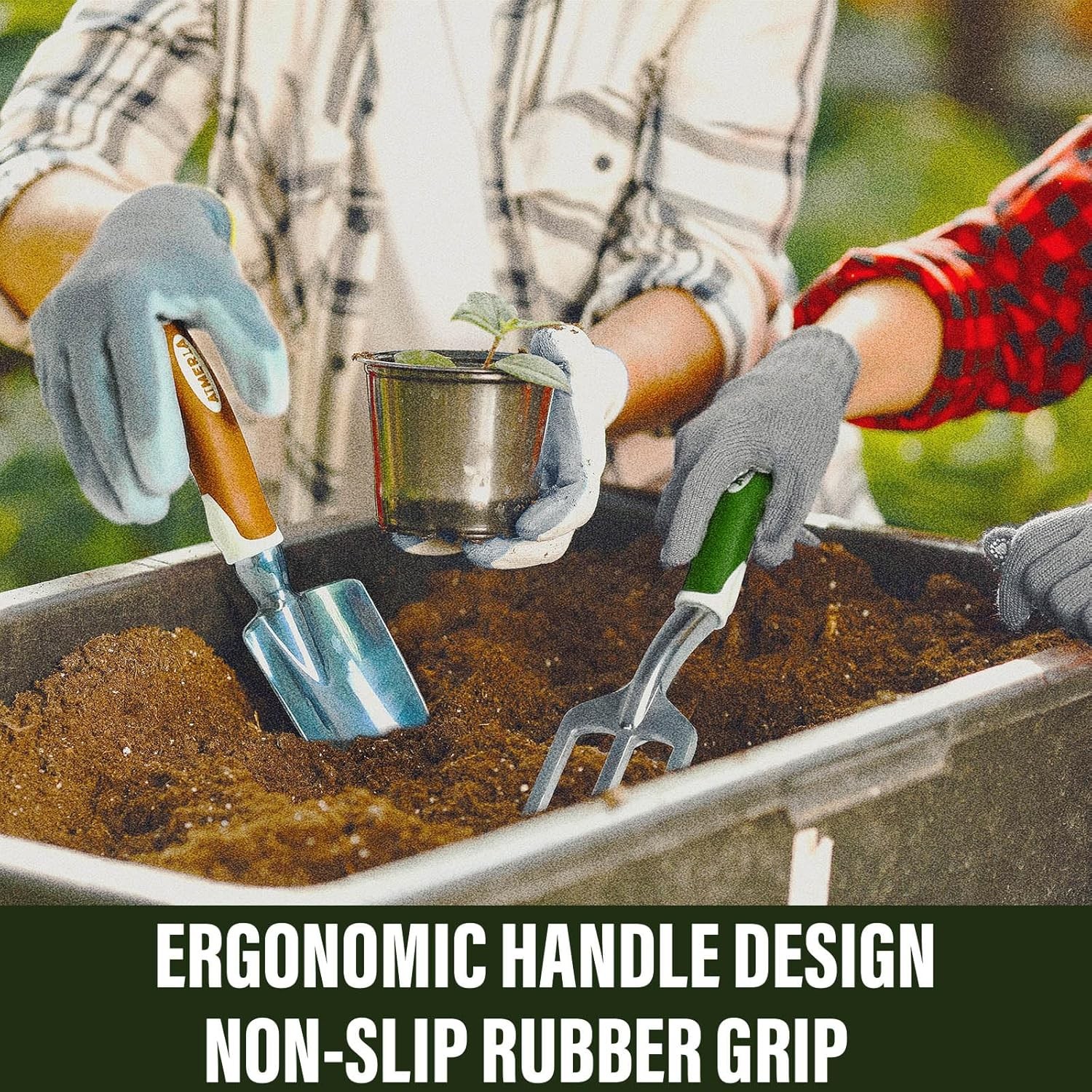 Gardening Tools Set 9 Pcs Heavy Duty Non-Slip Grip Large Bag