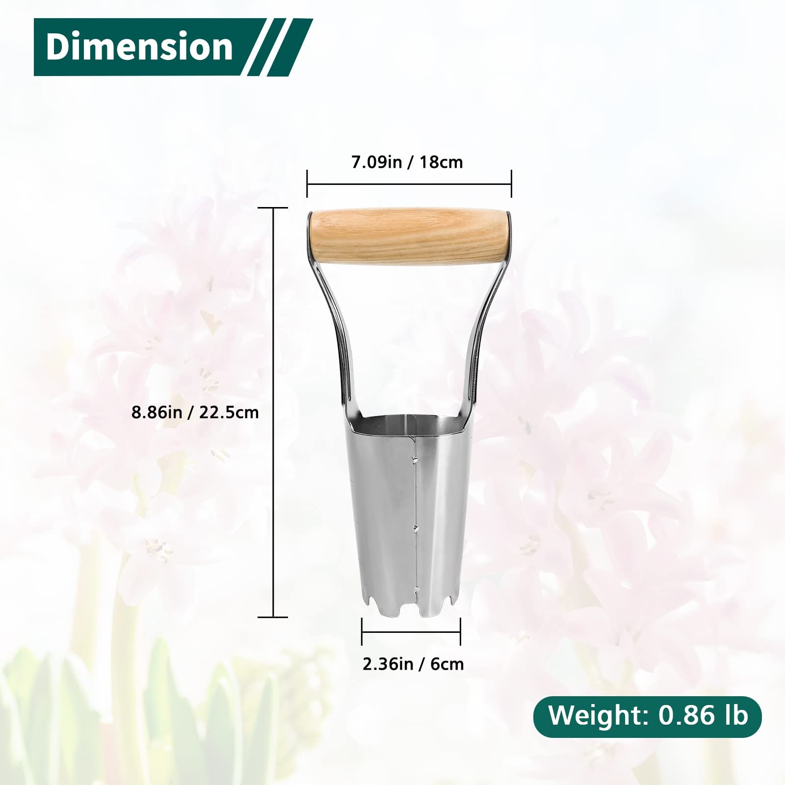 Garden Bulb Planter with 4 Inches Depth Mark, Stainless Steel Gardening Bulb …