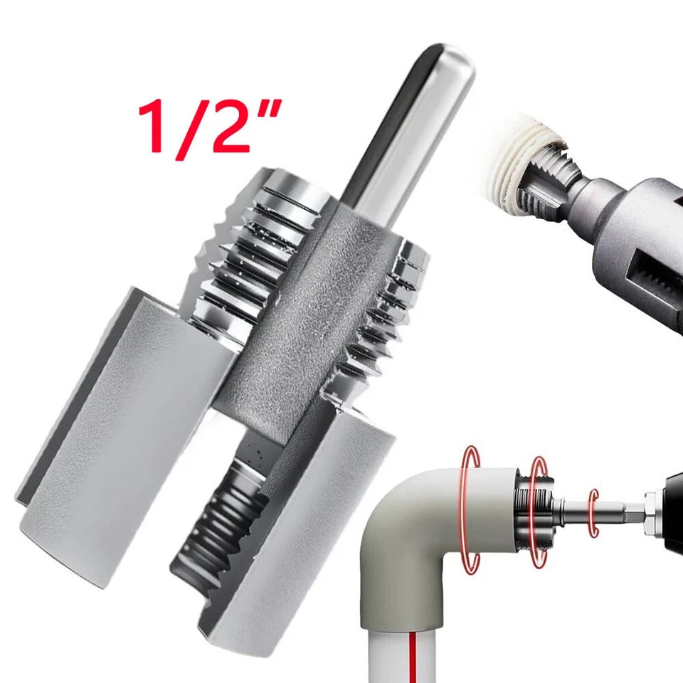 Integrated Internal &⭐ External Pipe Threading-Tool PVC Pipe Threader Kit USA