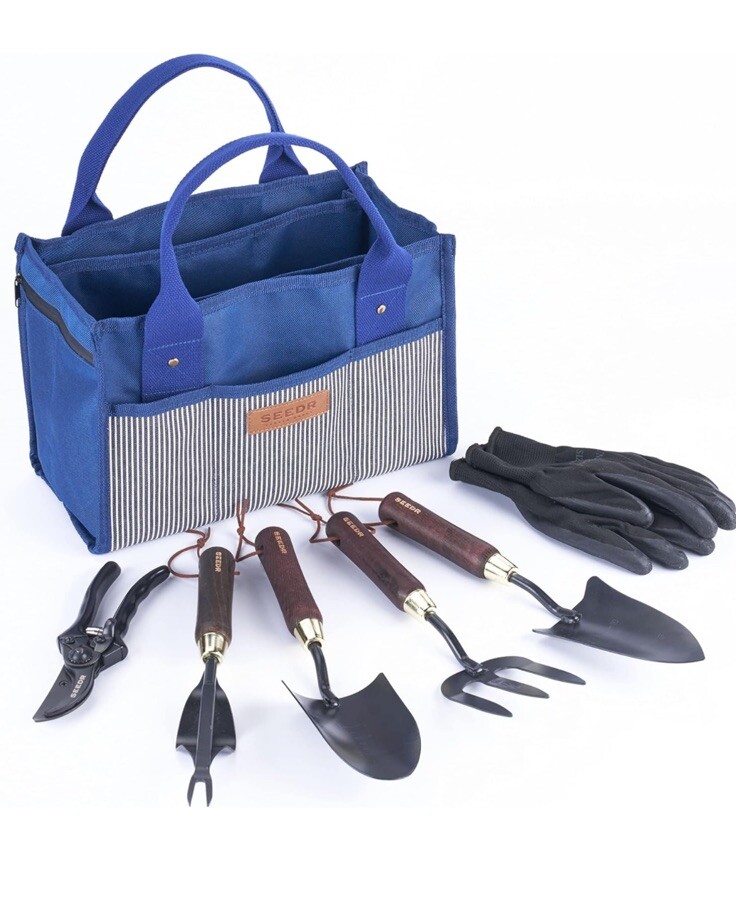 SEEDR GARDEN WORKS Outdoor Garden Tool Set Stainless Steel Gardening Set – Ga…