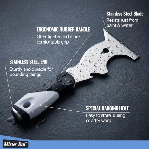 Mister Rui 10-in-1 Putty Knife Scraper Stainless Steel Paint Removal Tool DIY