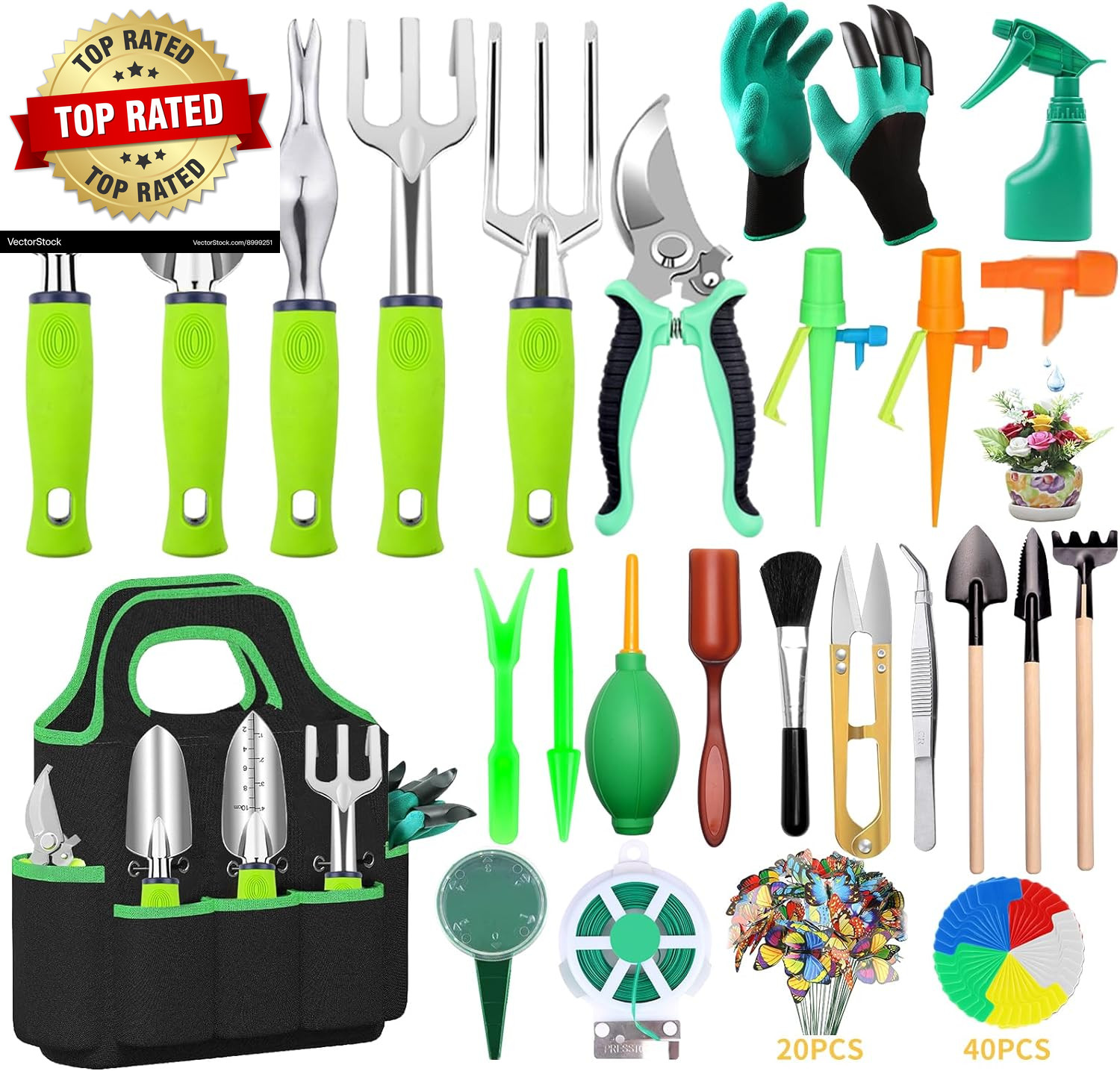 84 PCS Garden Tools Set10Pcs Succulent Tools Set Included 6Pcs Large Heavy Duty