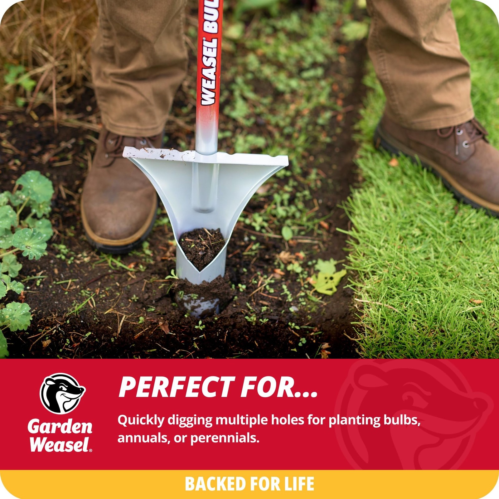 GARDEN WEASEL Bulb Planter – Long Handle | Annuals, Ground Cover, Vegetables,…