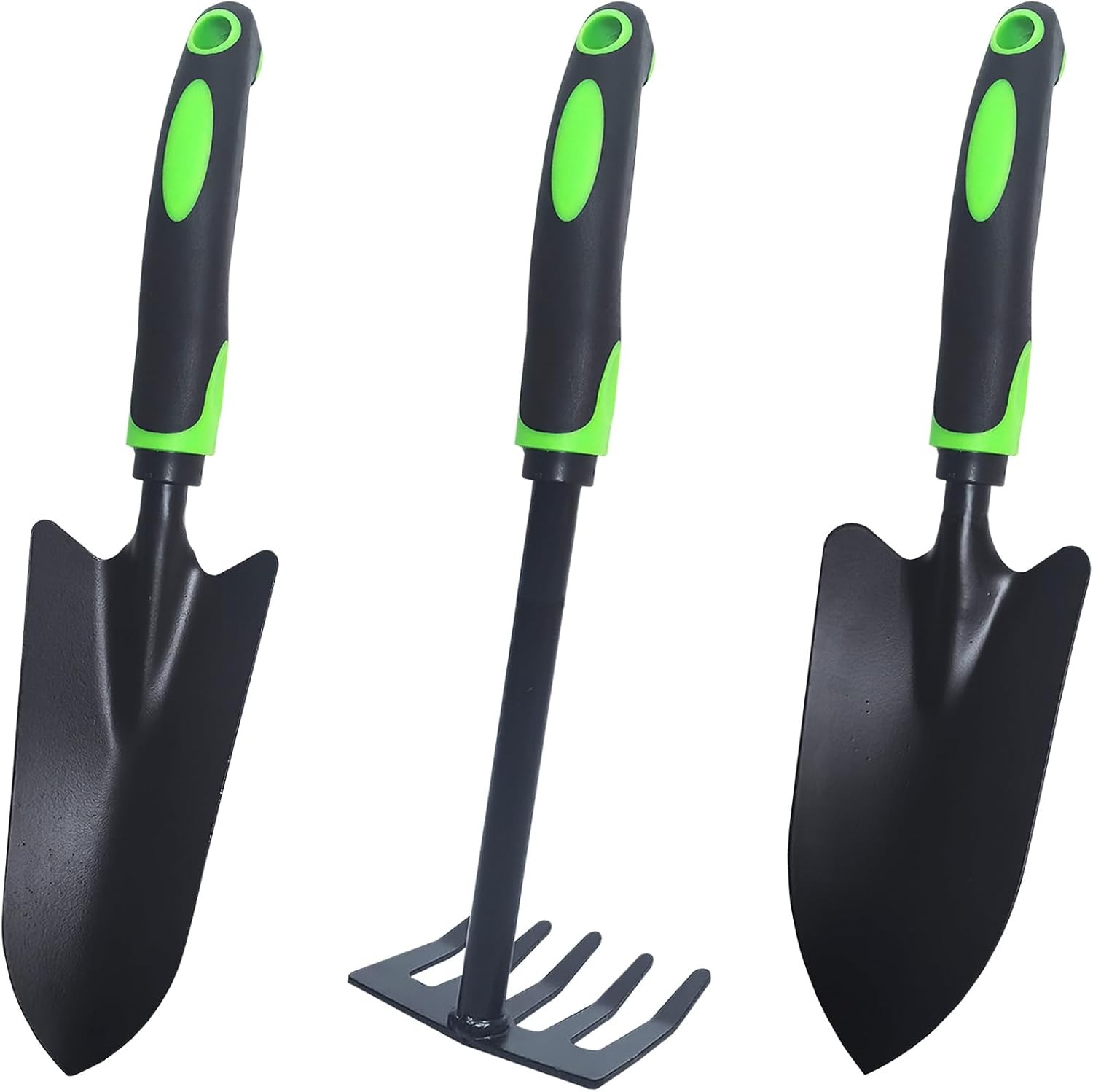 Garden Tools Set, 3 Pack Heavy Duty Gardening Kit Including Garden Shovel, Trans