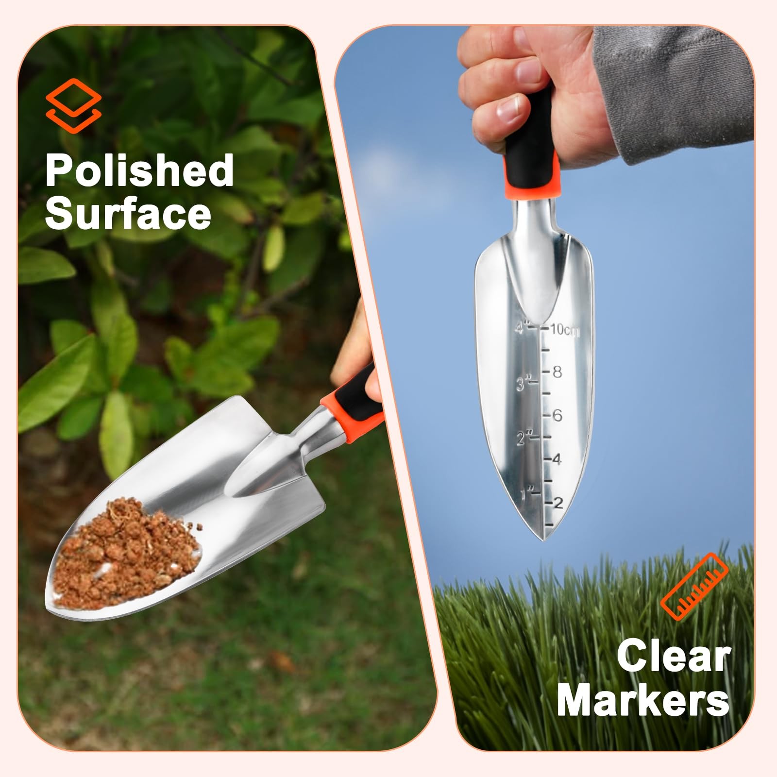 Garden Shovel Trowel Garden Tool Set 2 Pack Heavy Duty Gardening Tools Set