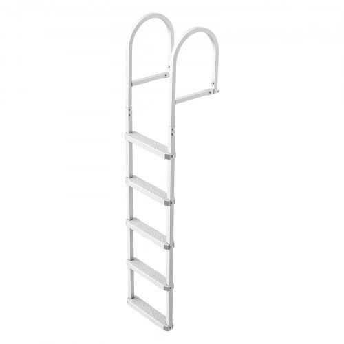 Removable Dock Ladder, 5 Steps, Aluminum Alloy Pontoon Boat Swim Ladder, with No