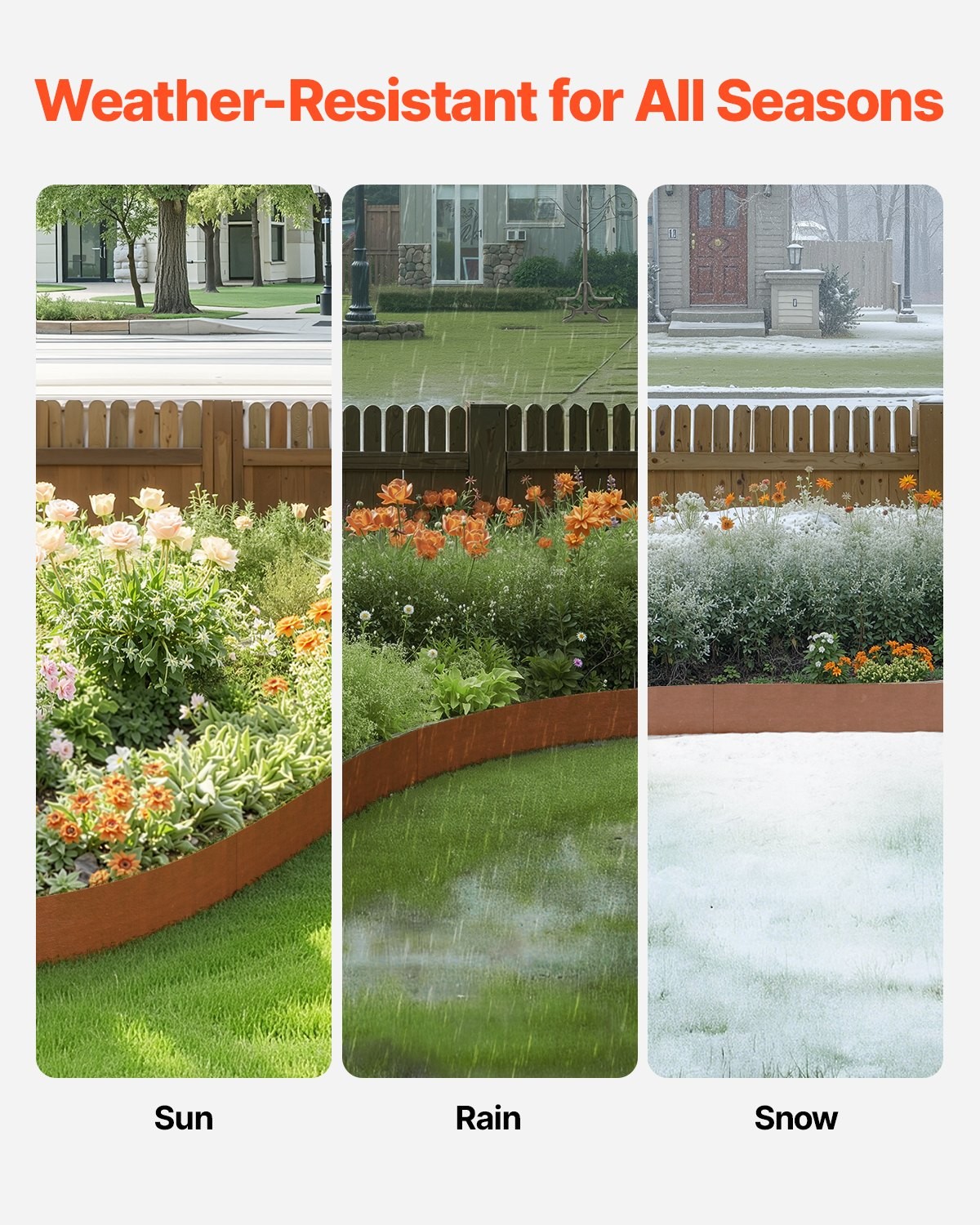 Steel Landscape Edging, 6 Packs 40 x 6 in Weather-Resistant & Pre-Rust Metal Lan