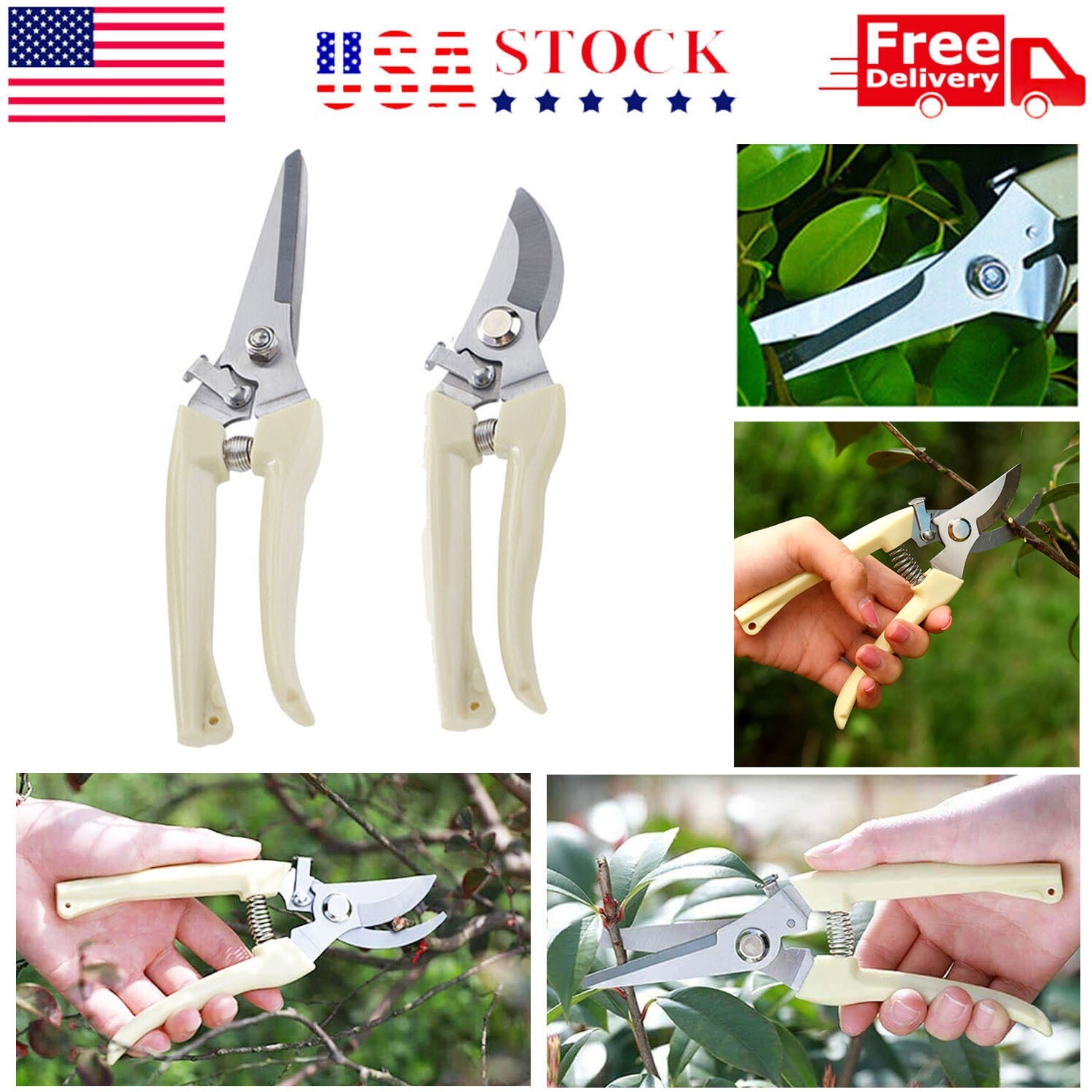 Garden Tool Set – Mini Hand Saw, Curved Blade Trimmer, Pruning Shears Set