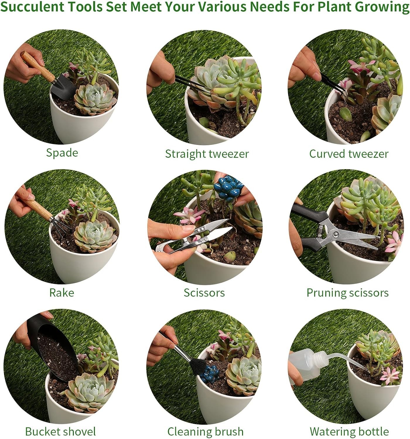 11Pcs Succulent Tools,Mini Garden Tools,Succulent Watering Tool as Plant Acce…