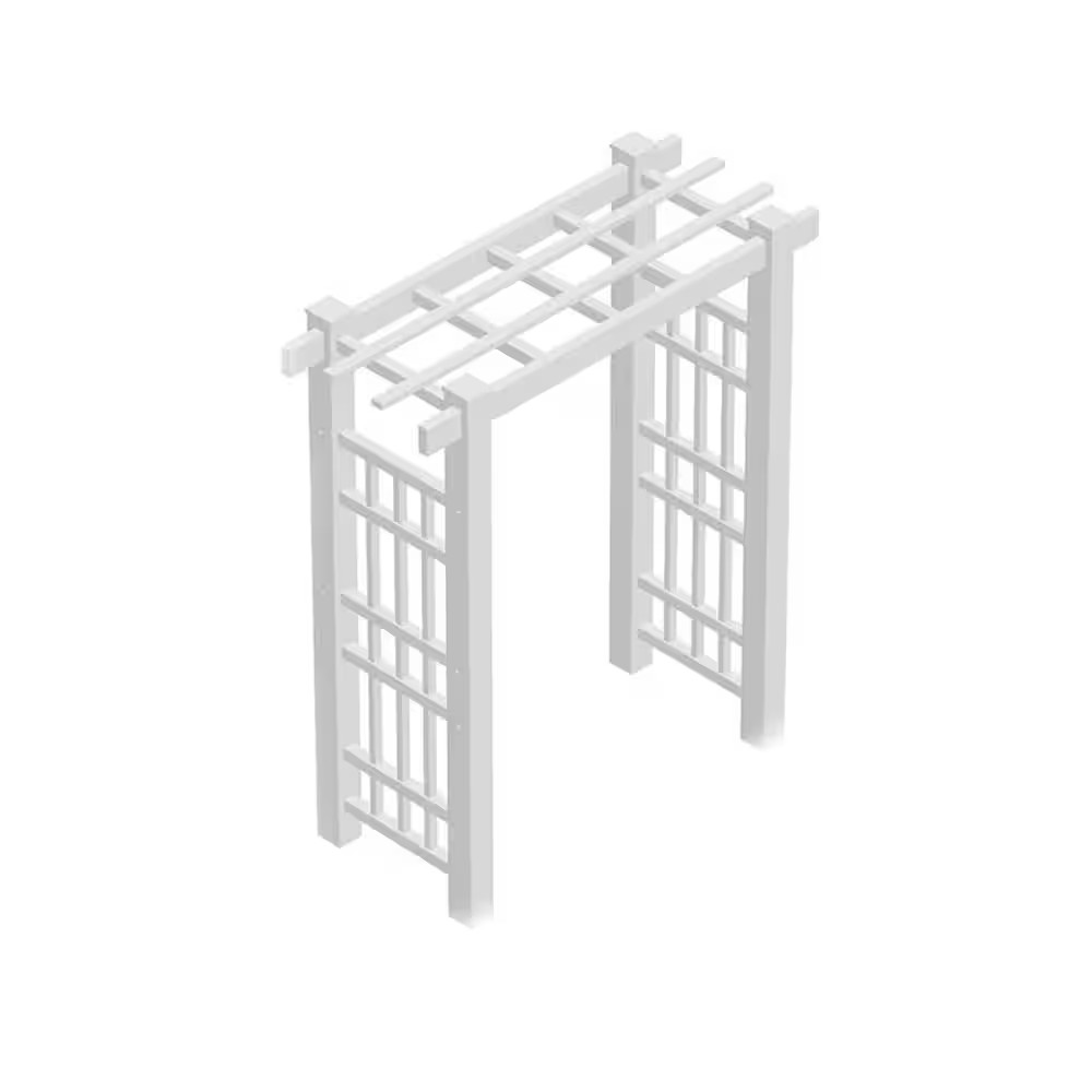85 In. X 72 In. X 30 In. White Vinyl PVC Windsor Arbor