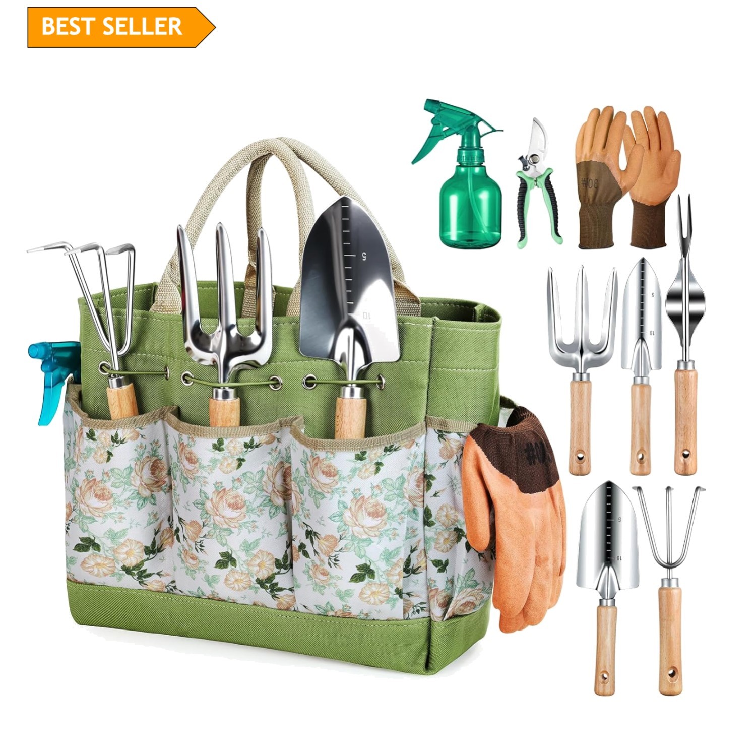 9-Piece Stainless Steel Gardening Tool Set for Women & Seniors – Ergonomic & …