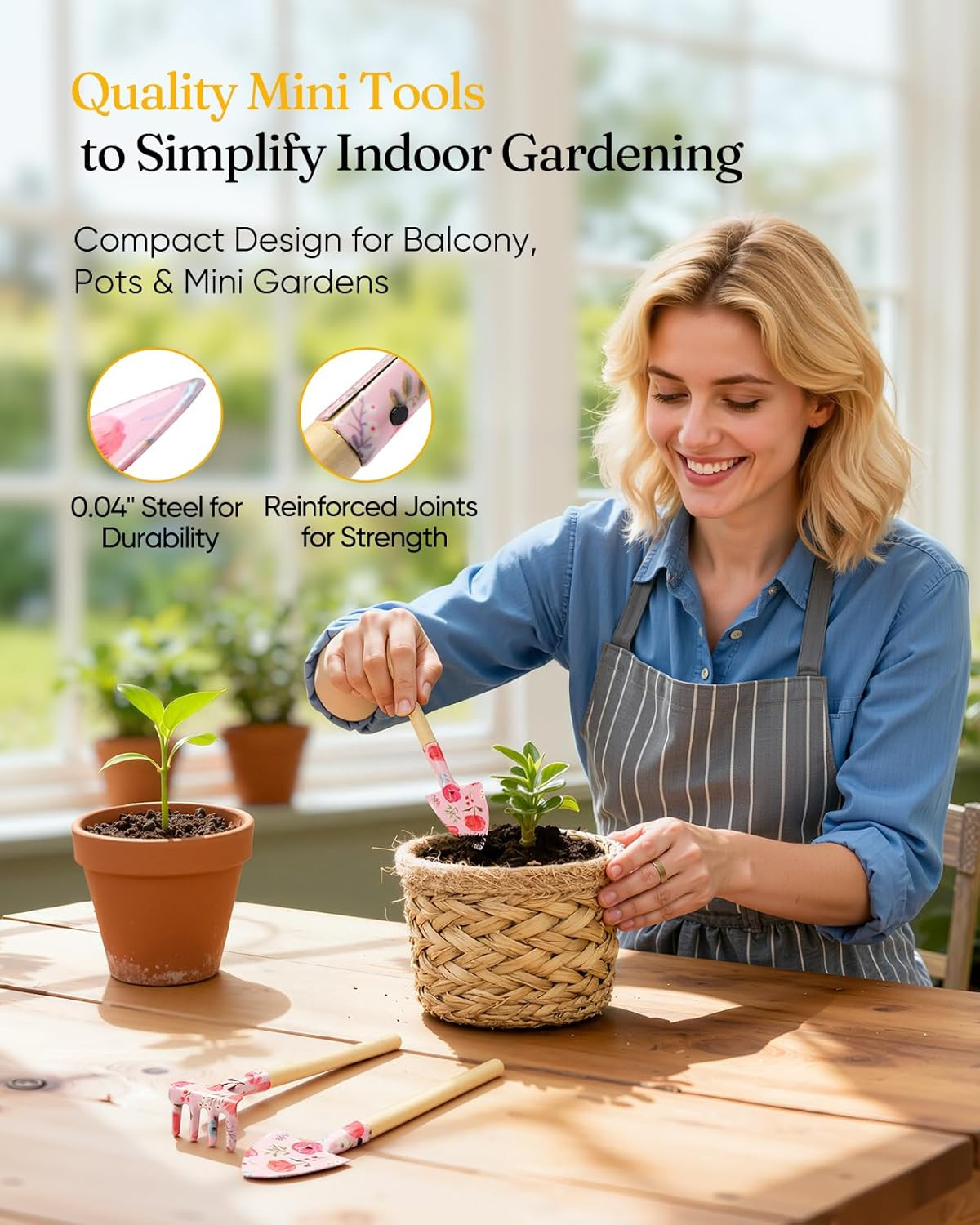 12-Piece Womens Gardening Tools Gift Set, Rust-Proof & Heavy-Duty Garden Tools w