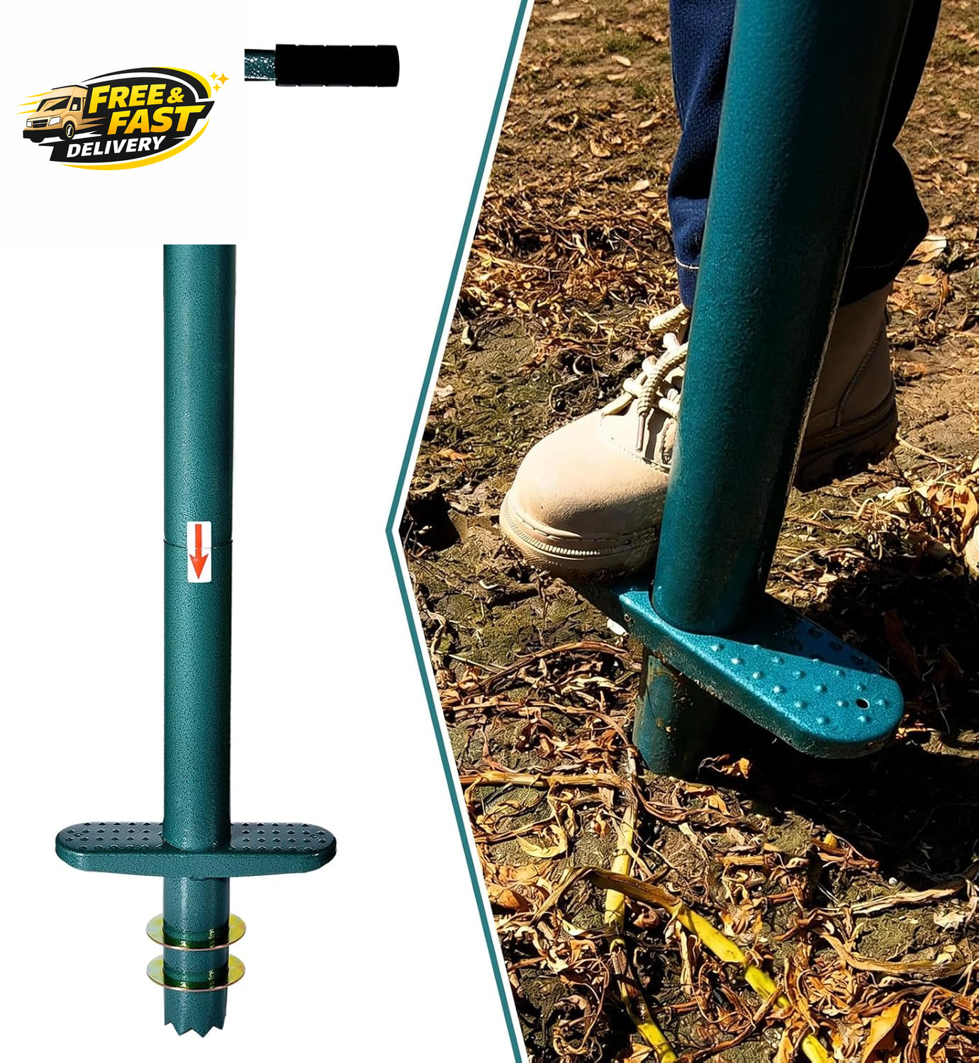 Sod Plugger Bulb Planter Planting Tool, Easy to Assemble Garden Trasnplanter wit