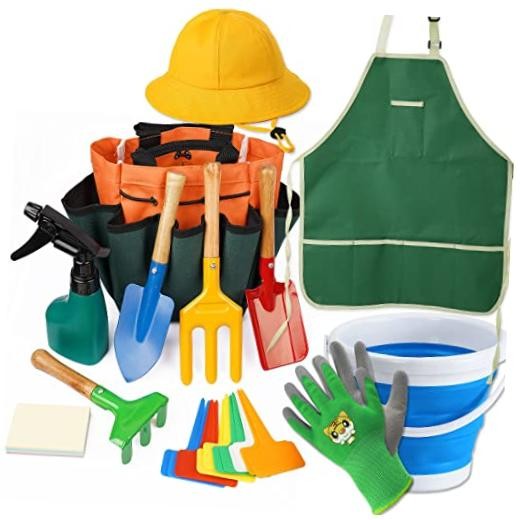 Kidz Gardening Tool Set – Gardening Tools Kit Includes Shovel, Rake, Fork