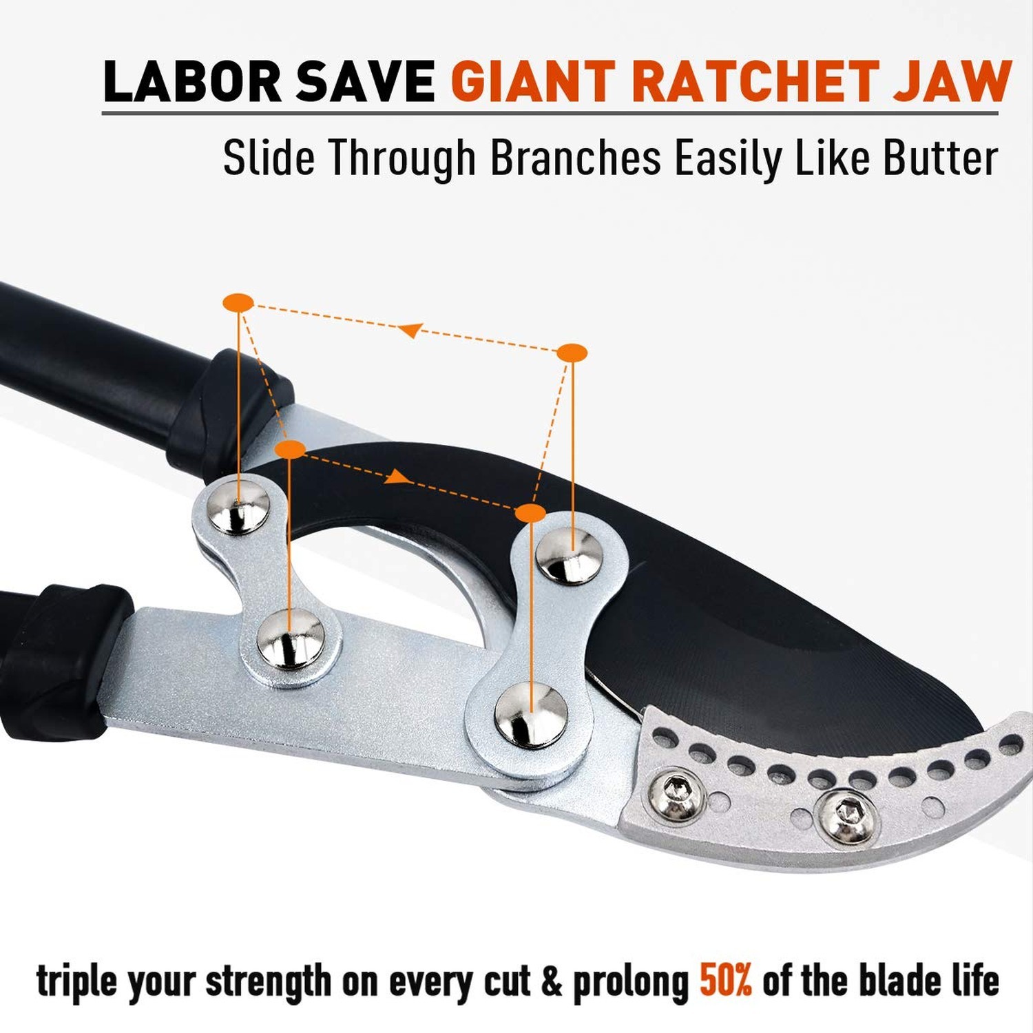 JARDINEER 3PCS Garden Shears Set, Include 30″ Anvil Brach Cutter Loppers for …