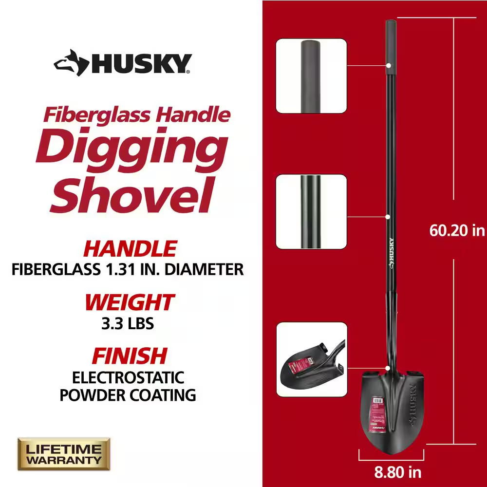 3-Piece Fiberglass Essential Lawn and Garden Tool Set with Grip (Bow Rake, Diggi