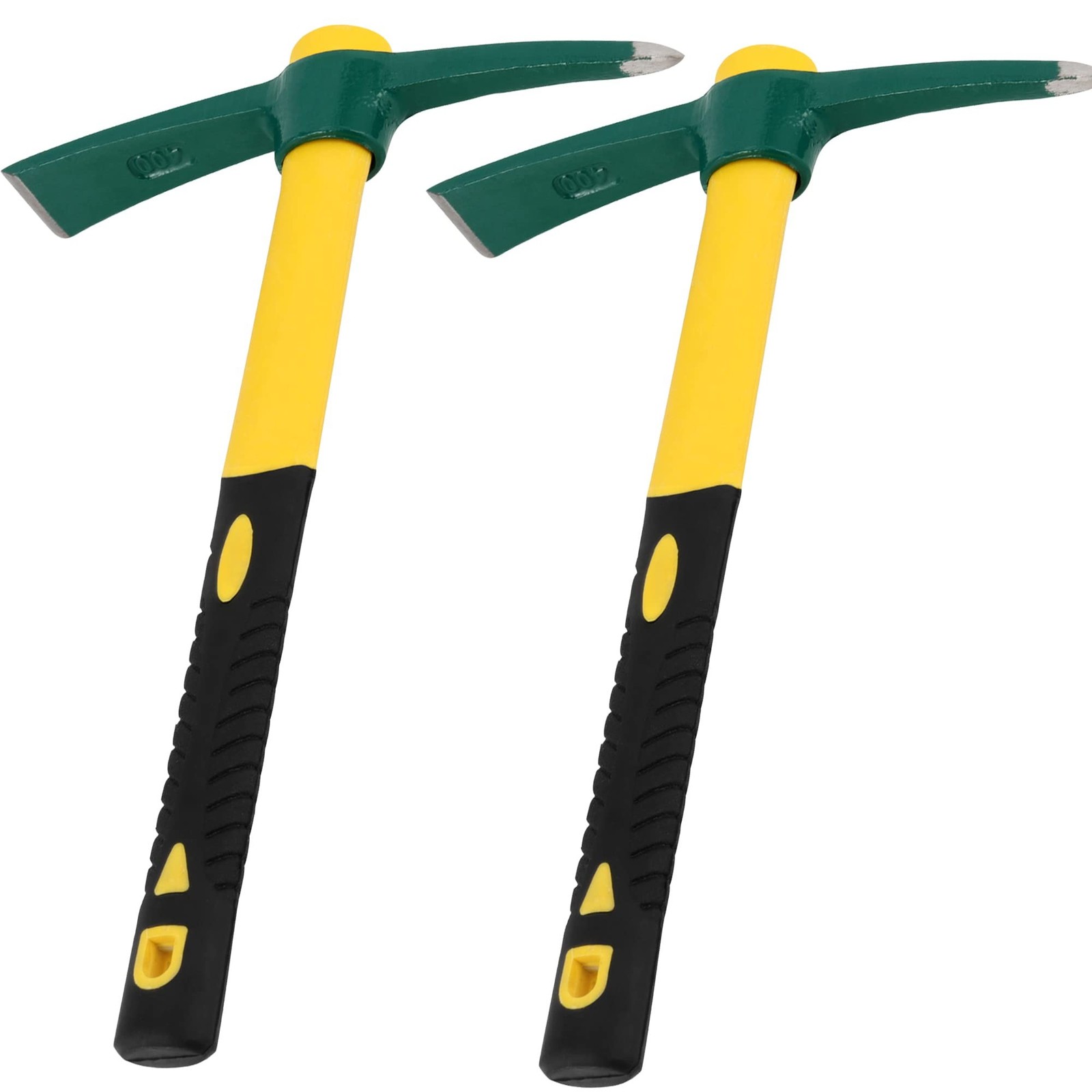 2 PCS 15 Inch Pick Mattock Hoe, Weeding Pick Axe with Fiberglass Long Handle …
