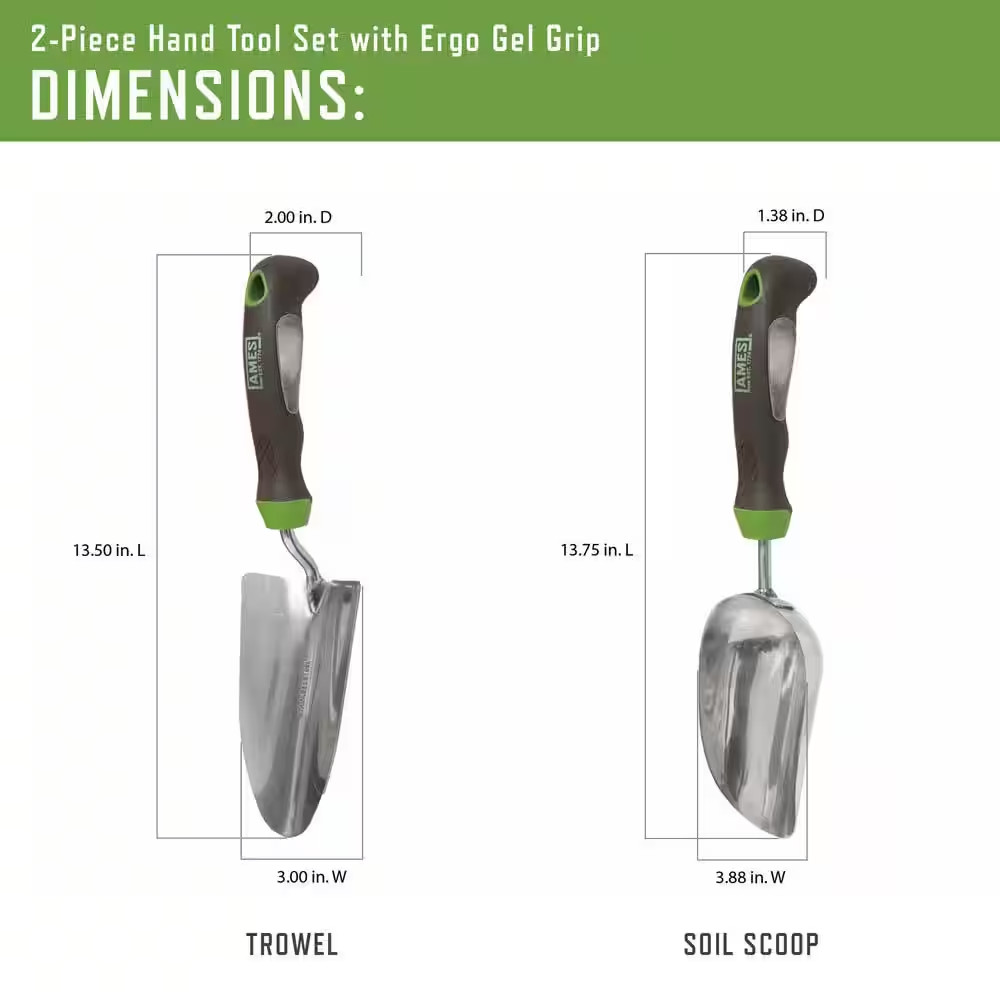 2-Piece Garden Tool Set – Hand Trowel and Hand Scoop
