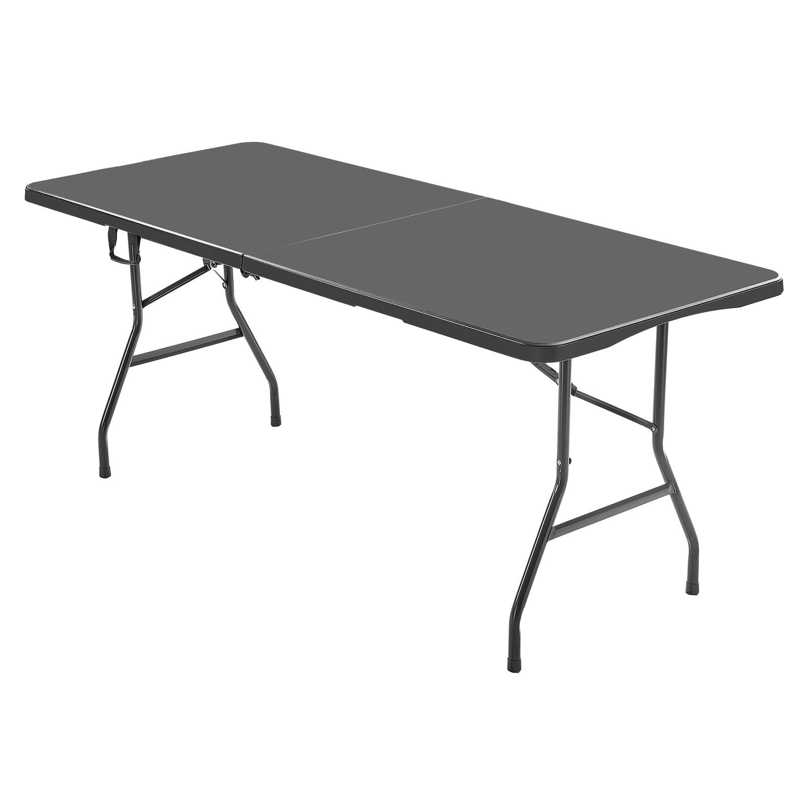 Folding Table,6 Ft Heavy Duty Portable Fold-in-Half Utility Table,Indoor Outdoor