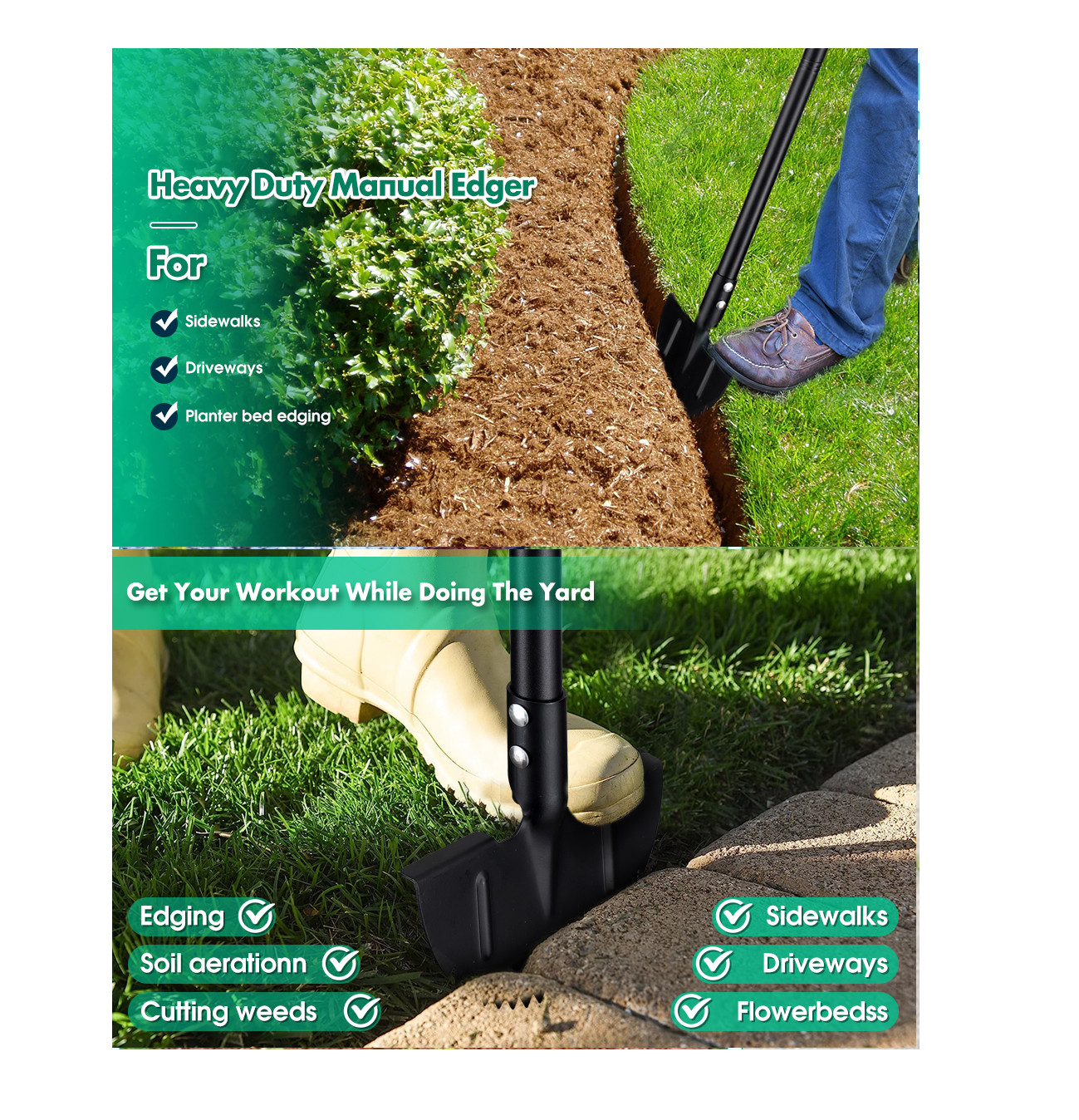 Garden Lawn Landscape Grass weed Trenches Sidewalk Driveway edger cutter chopper