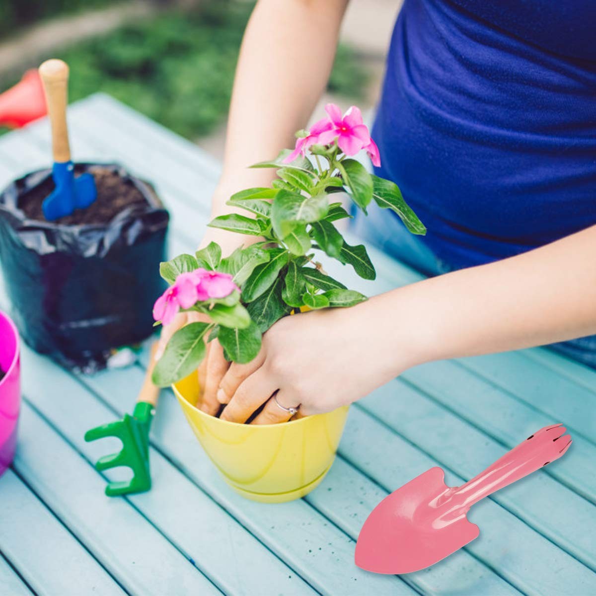 Mini Colorful Trowel Metal Garden Hand Shovels, 15 pcs Garden Tools for Teens…