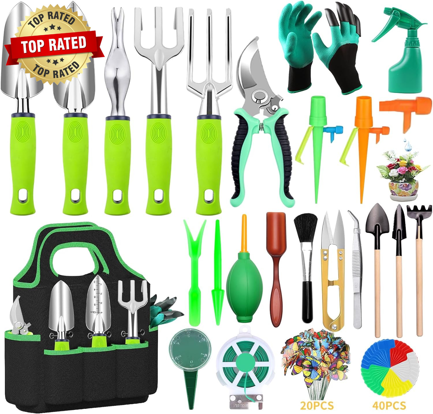 84 PCS Garden Tools Set,10Pcs Succulent Tools Set Included 6Pcs Large Heavy Duty