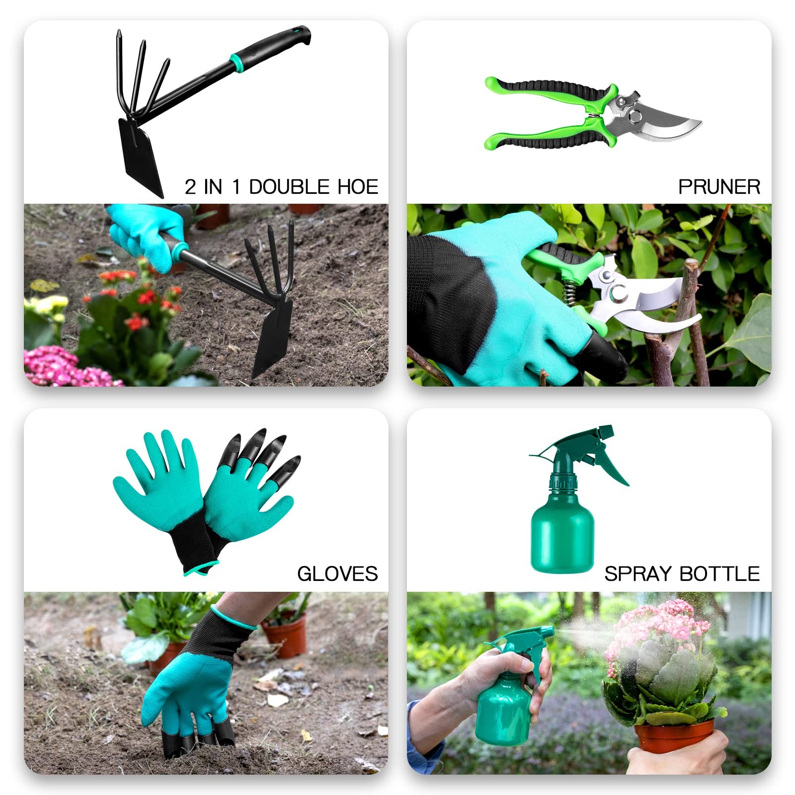 9 PCS Garden Tool Set Kids Gardening Kit Digging Planting Pruning Storage Bag