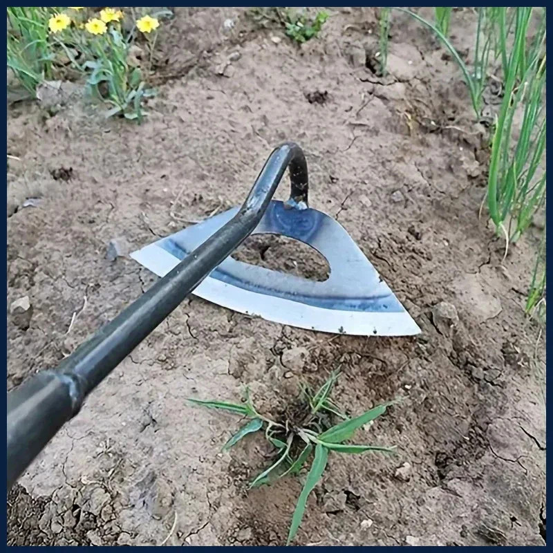 Premium All-Steel Hardened Hollow Hoe – Handheld Weeding Rake Durable and