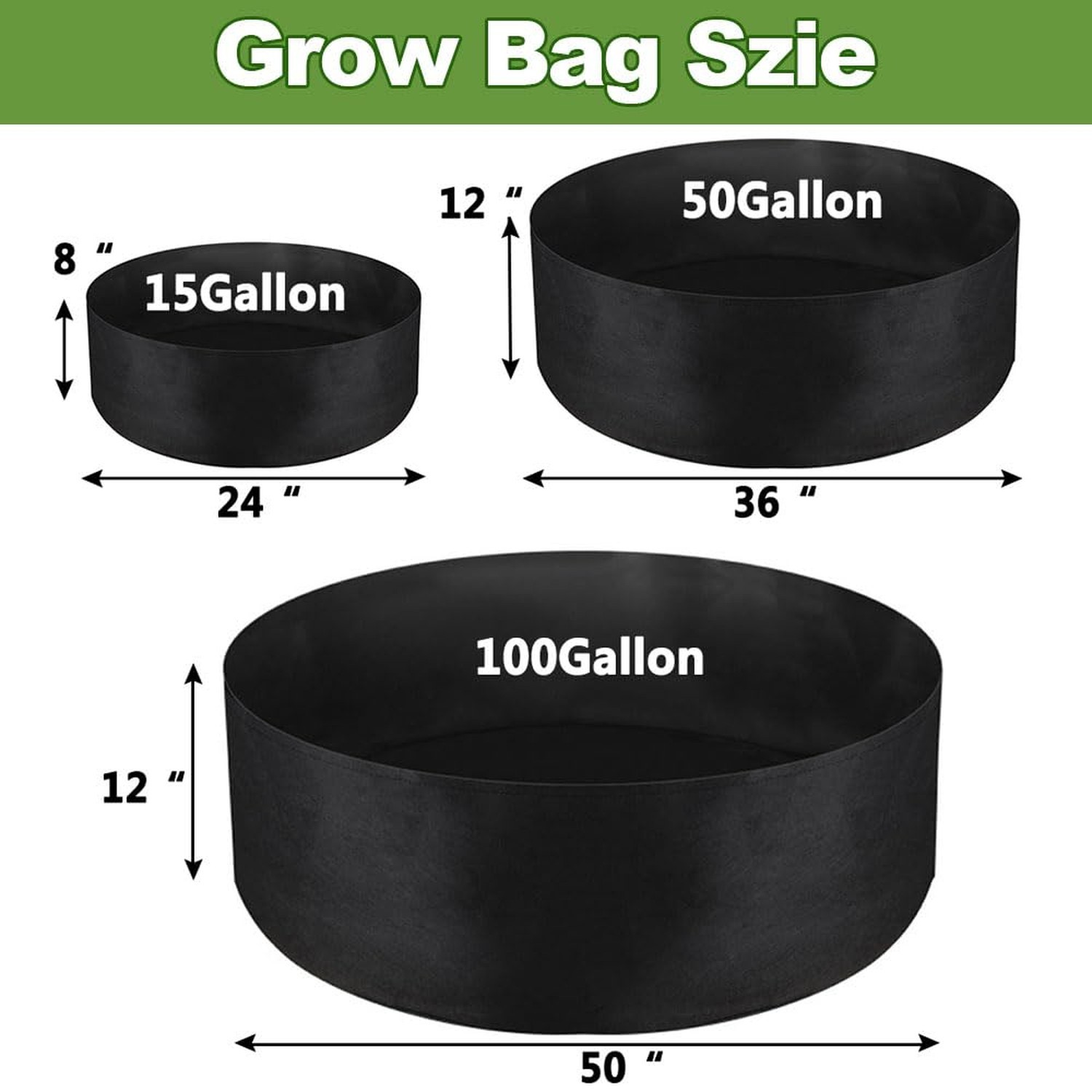 2-Pack 15 Gallon Grow Bag, Heavy Duty Thickened Fabric Pots Round Raised Gard…
