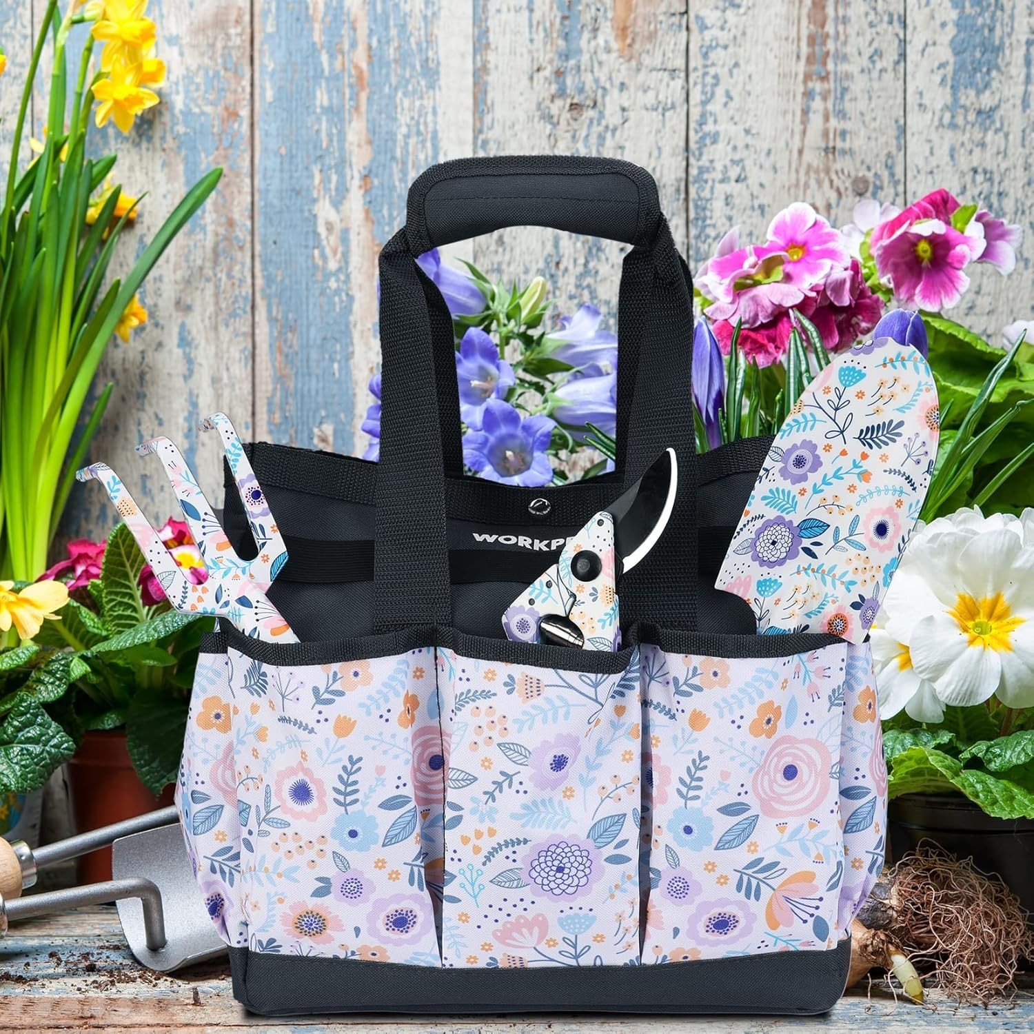 Multi-Functional 9-Pocket Gardening Bag – Durable Floral Tote for Home & Garden