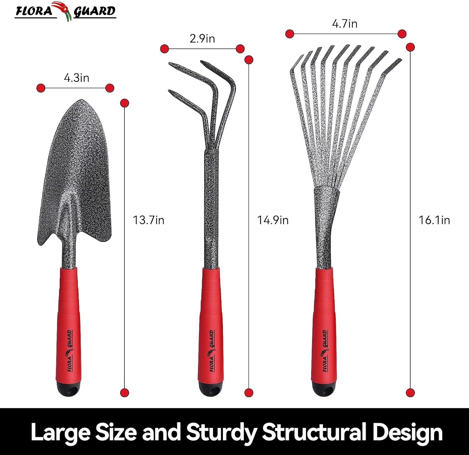 6-Piece Garden Tool Set, Heavy Duty Gardening Hand Tools with Trowel, Rakes, …