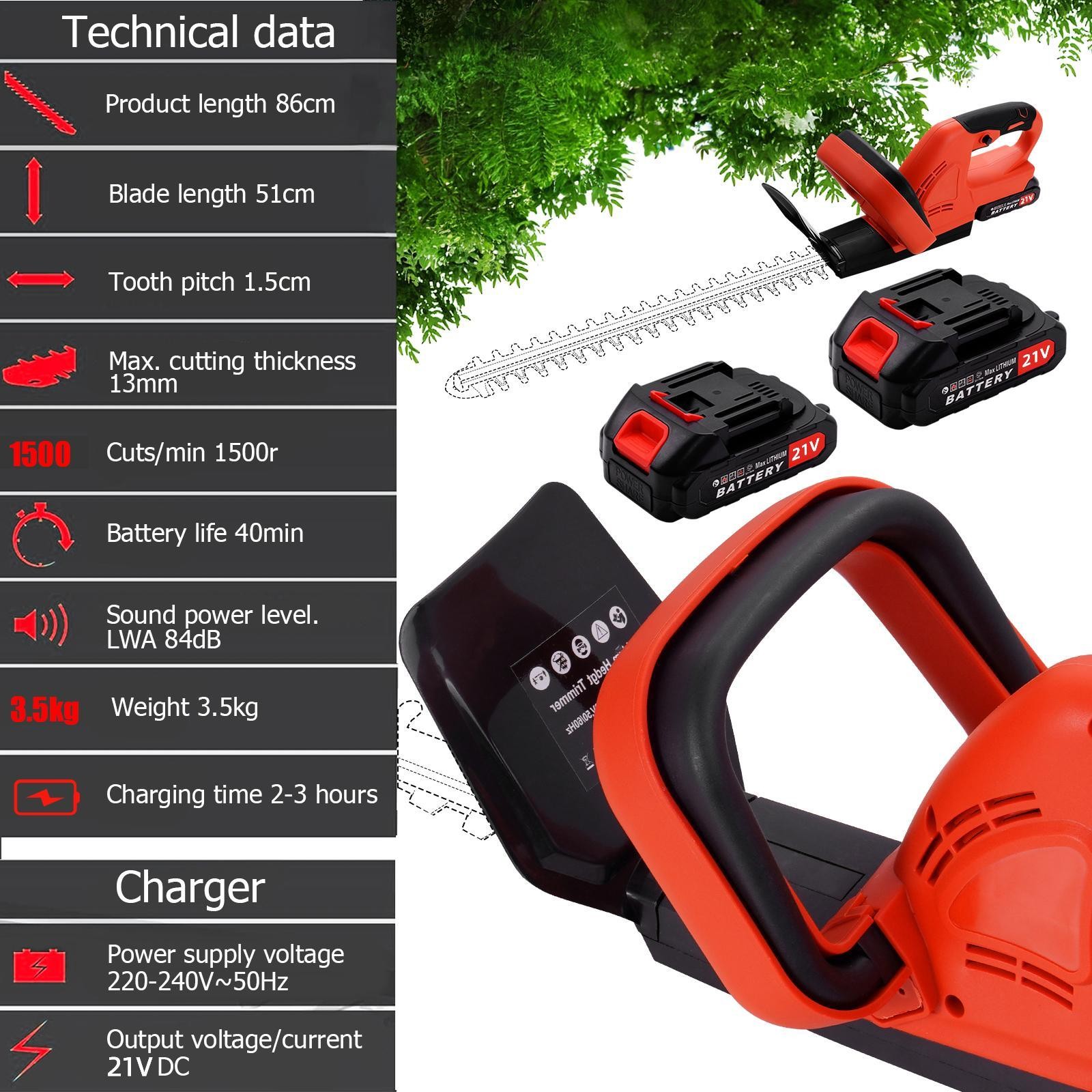 Hedge Electric Machine Rechargeable, Home Pruning Trimmer, Multi-functional,
