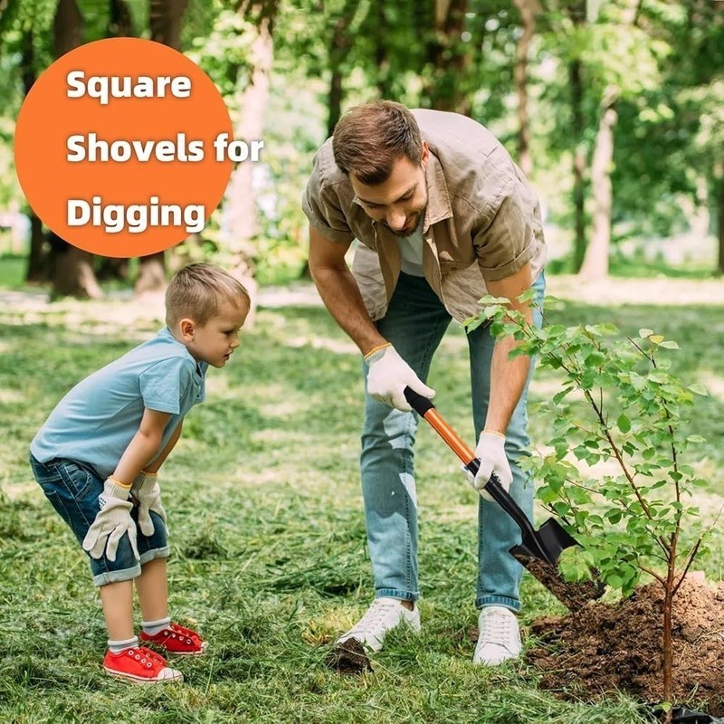 Heavy Duty Garden Shovel Durable Metal Handle Compact Digging Tool Outdoors New