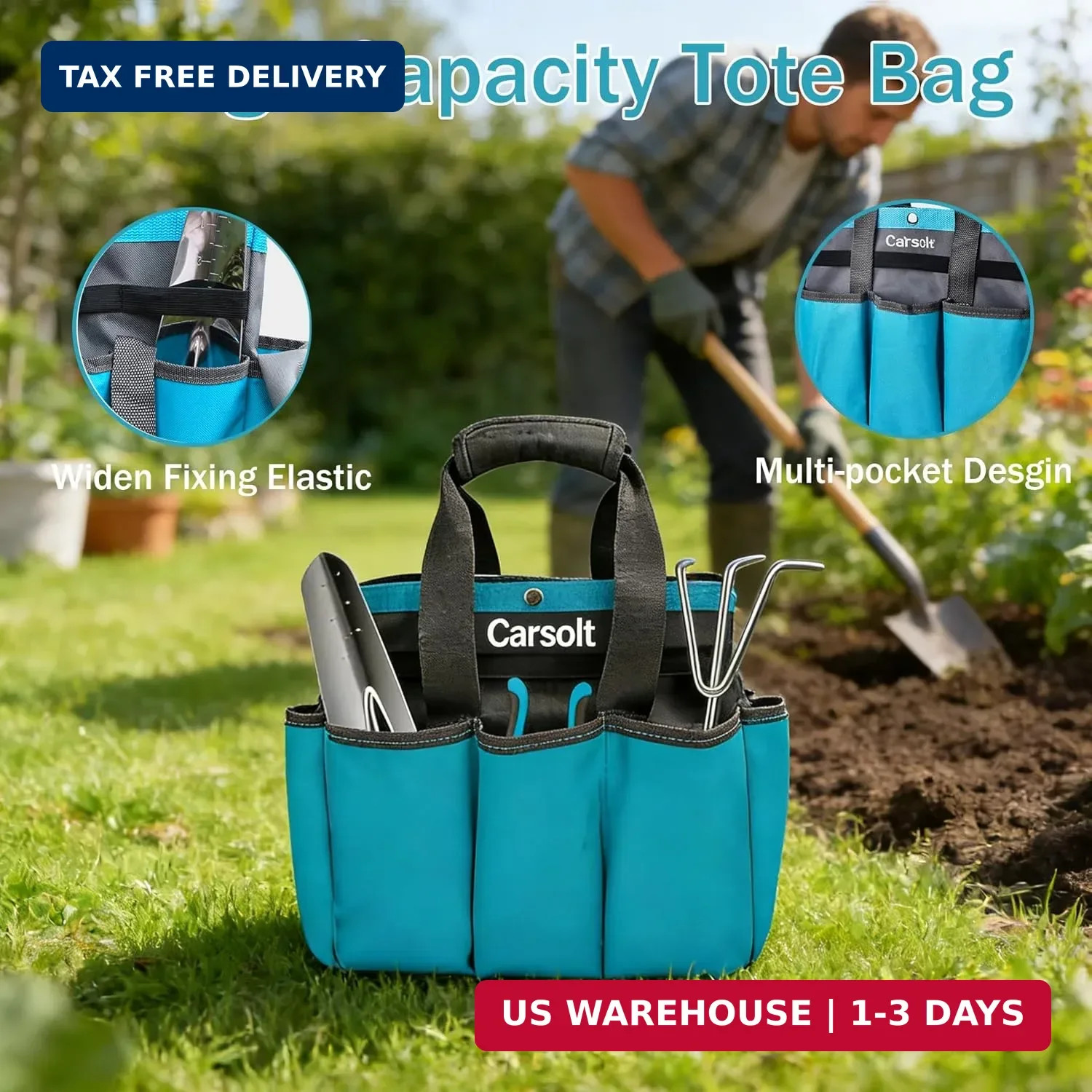 Carsolt 10Pc Stainless Steel Gardening Tools Set Ergonomic Handle Gift Box Women