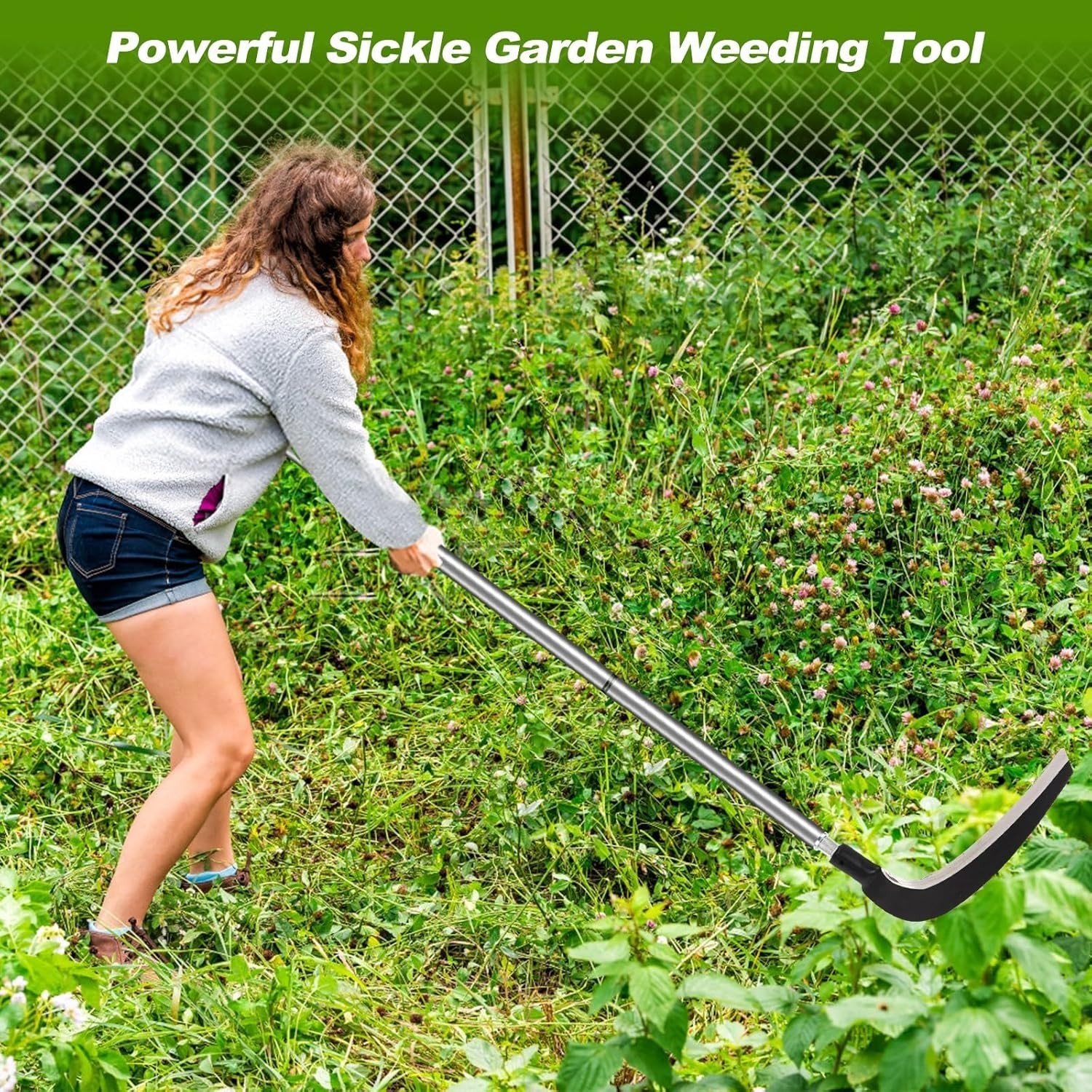 Durable Sickle Garden Tool for Clearing Bushes & Vines – User-Friendly Assembly