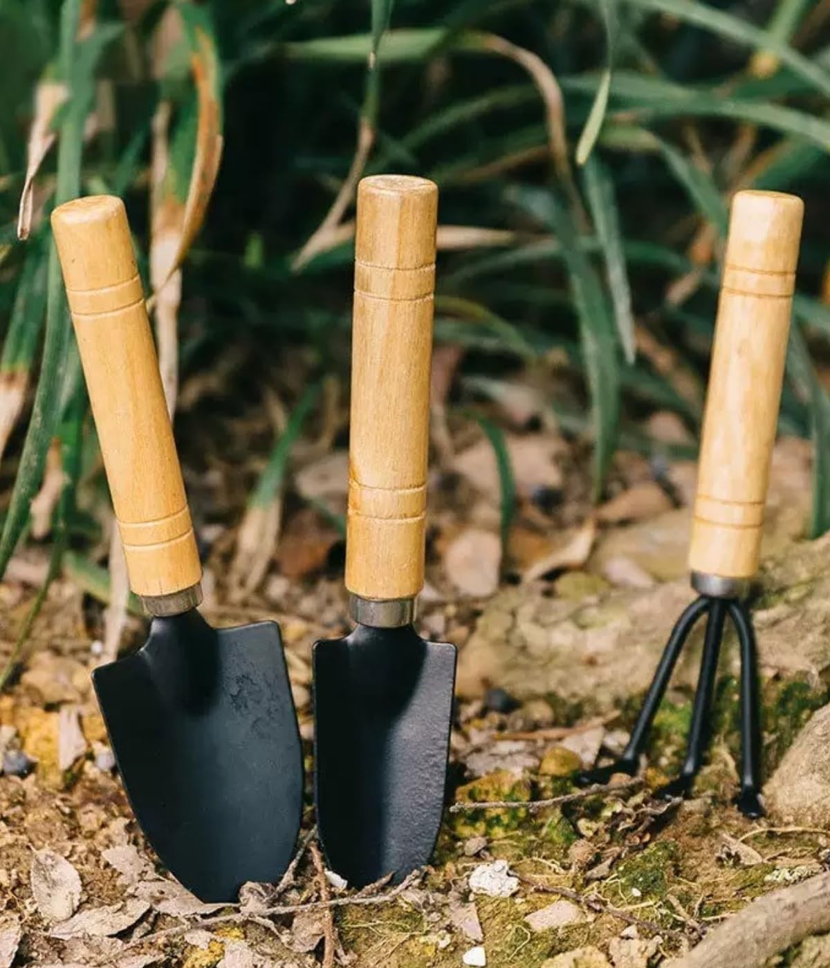 4pcs Garden Tools Set Trowel Rake Shovel Heavy Duty Metal Outdoor Ergonomic Kit