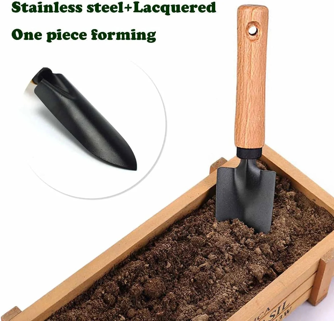 Conventional Garden Tools Minimalism Gardening Tool Set with Wood Handle, Succul