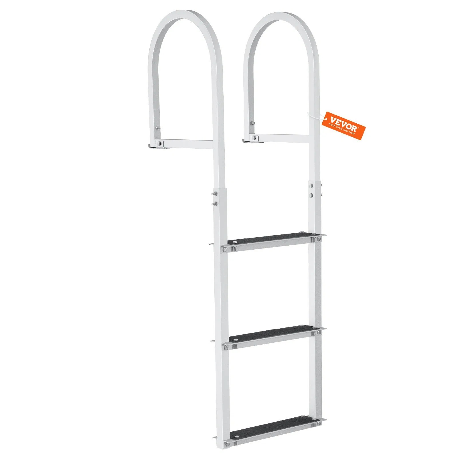 Dock Ladder, Removable 3 Steps, 500 lbs Load Capacity, Aluminum Alloy Pontoon B