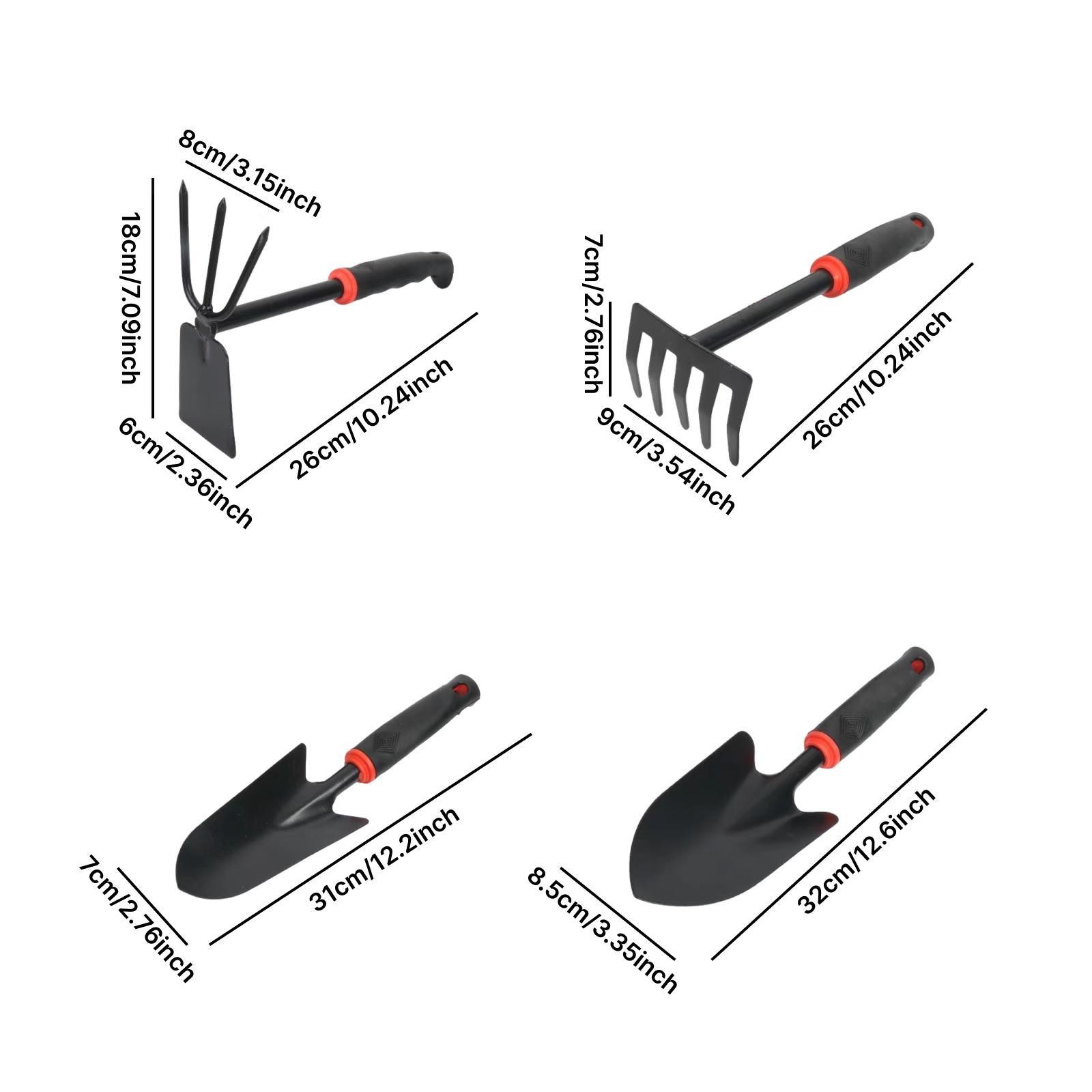 4Pcs Garden Tool Set Gardening Tools Iron Manual Handheld Garden Spade Rake Hoe