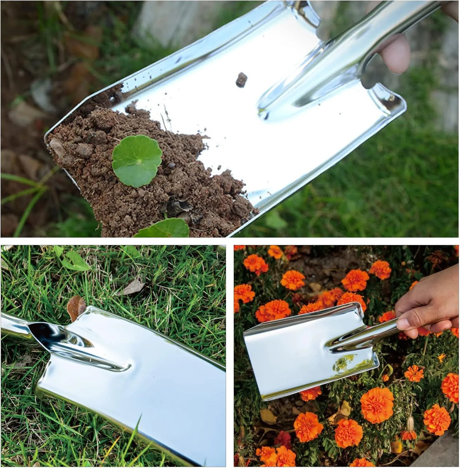 Garden Shovel Trowel Hand Shovels, Stainless Steel Gardening Tools for Transplan