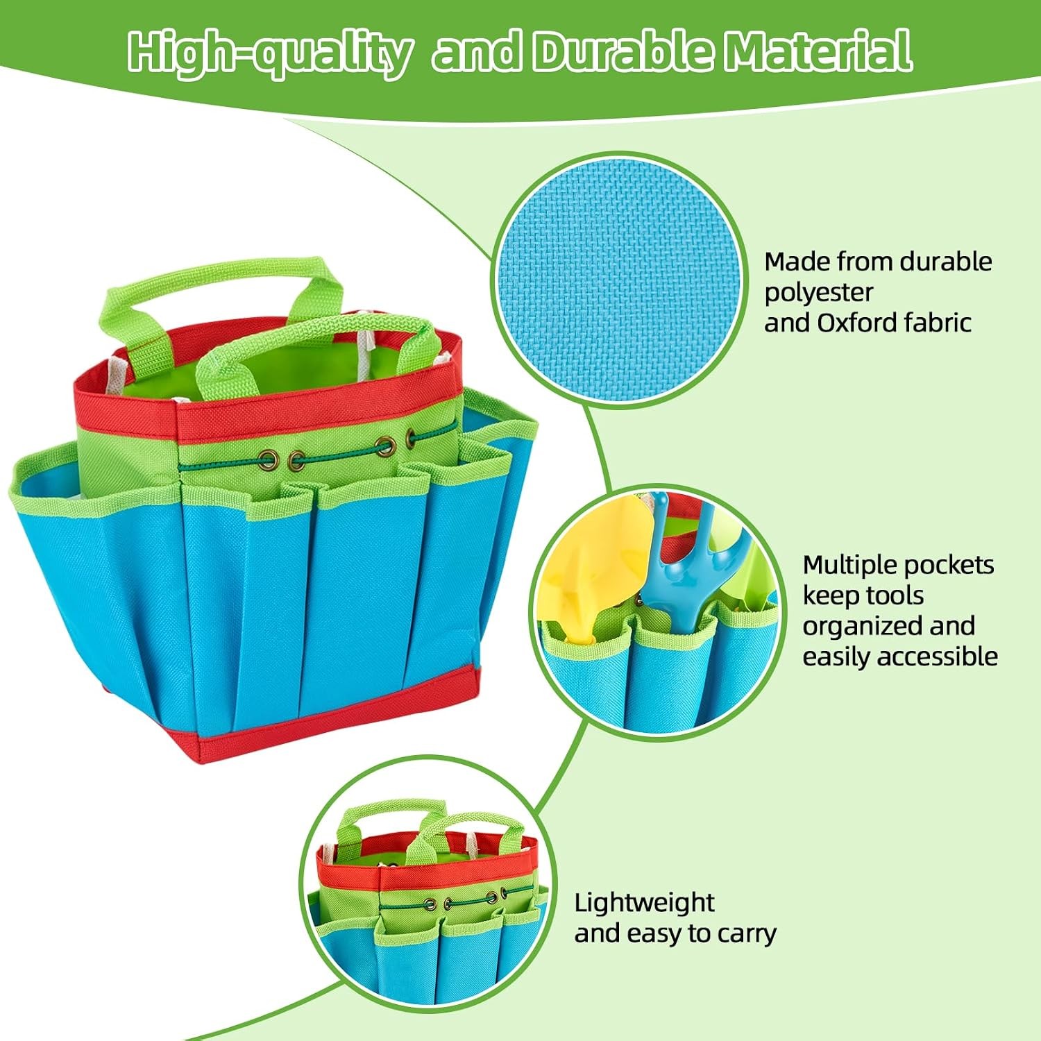 FITNATE 6Pcs Kids Green Gardening Tools Set