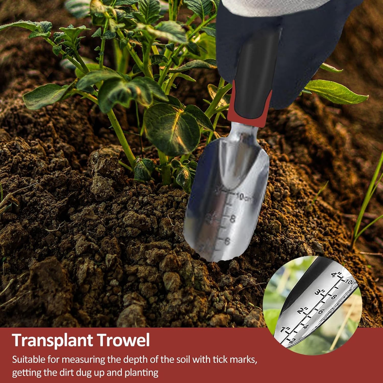 Garden Tool Set, 3 Piece Gardening Tools Includes Garden Trowel, Transplant