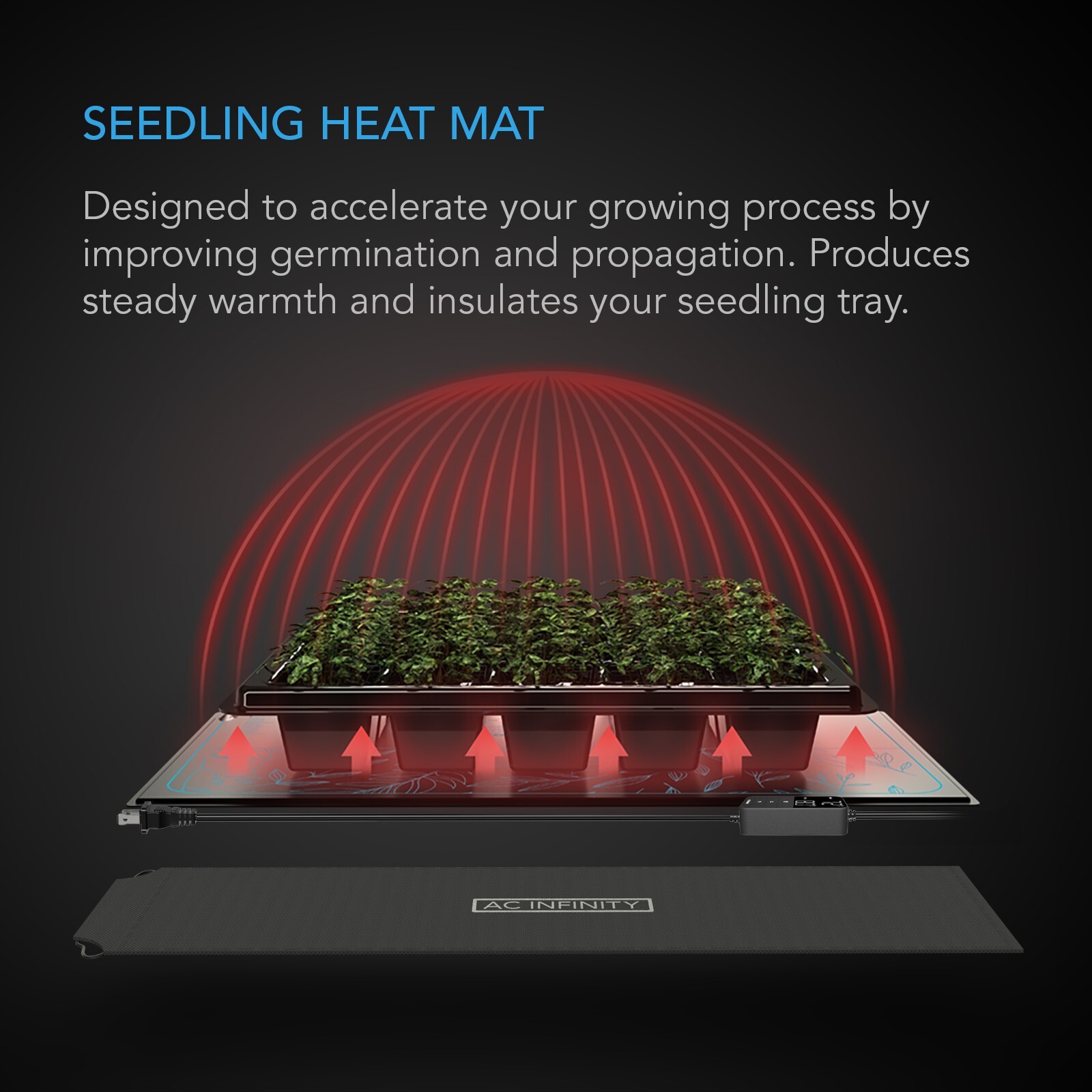 SUNCORE H3, Waterproof Seedling Mat Digital Thermostat Heat Controller 10×20.75″