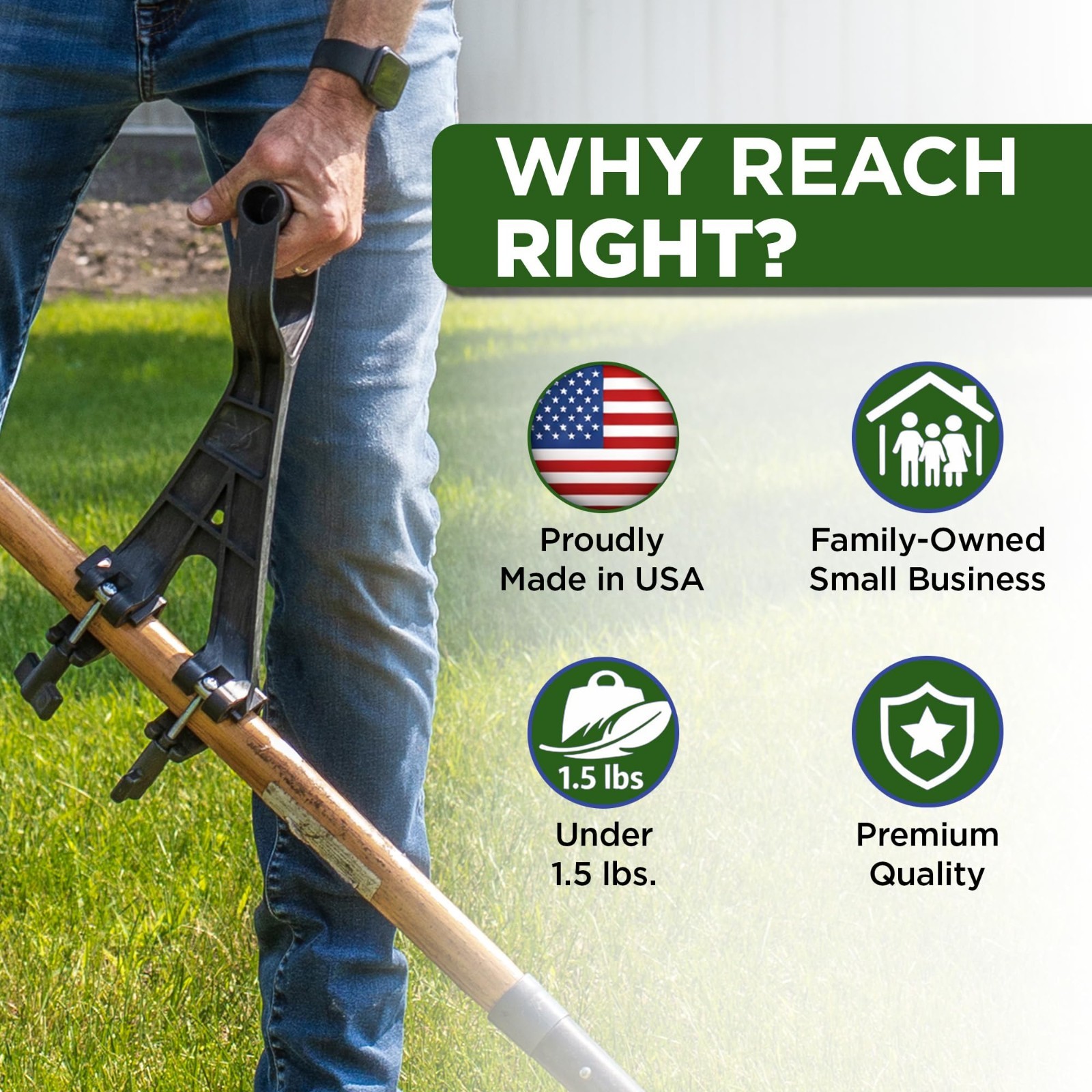 Ergonomic Universal Handle Attachment for Weedeater, String Trimmer & Garden Too